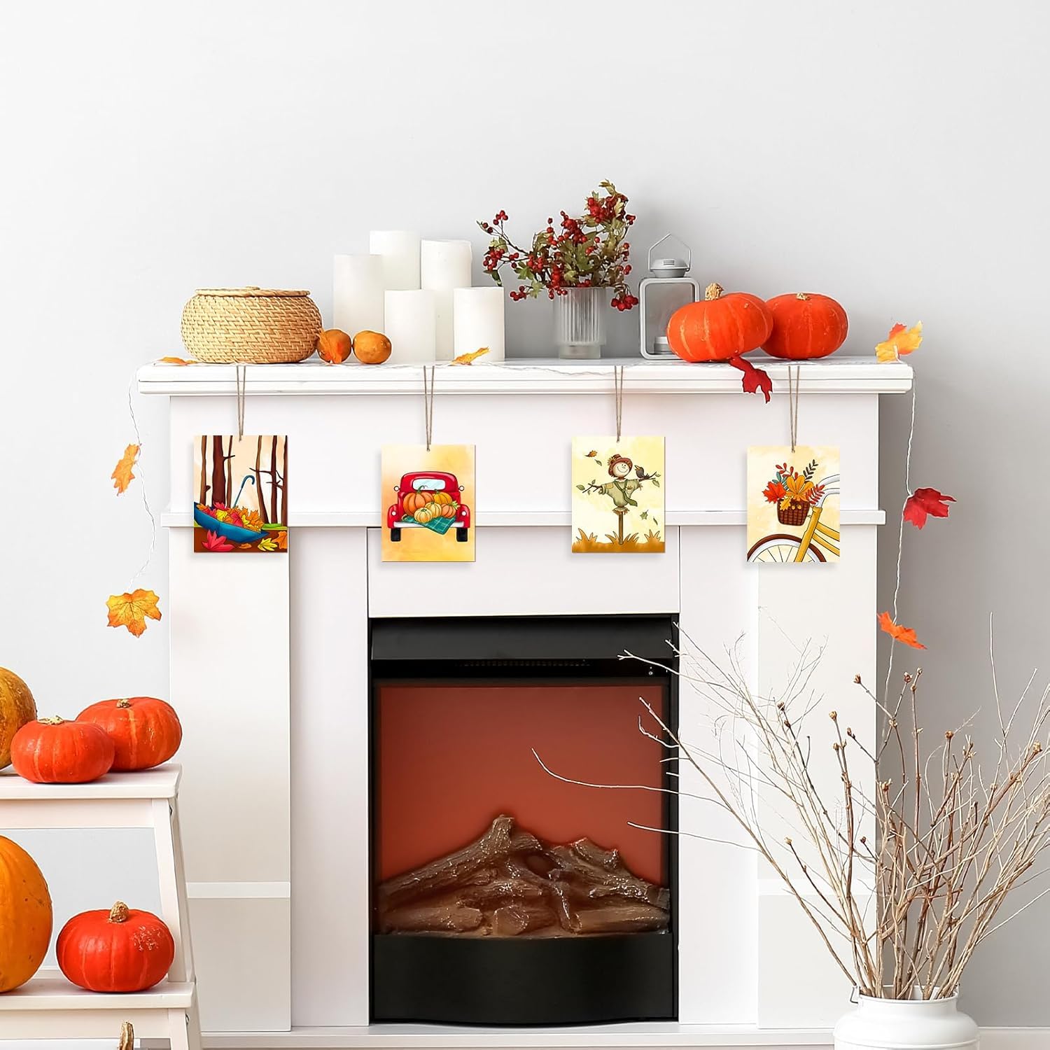 10 PCS Large Unfinished Wooden Fall Crafts – Predrilled Paintable Wood