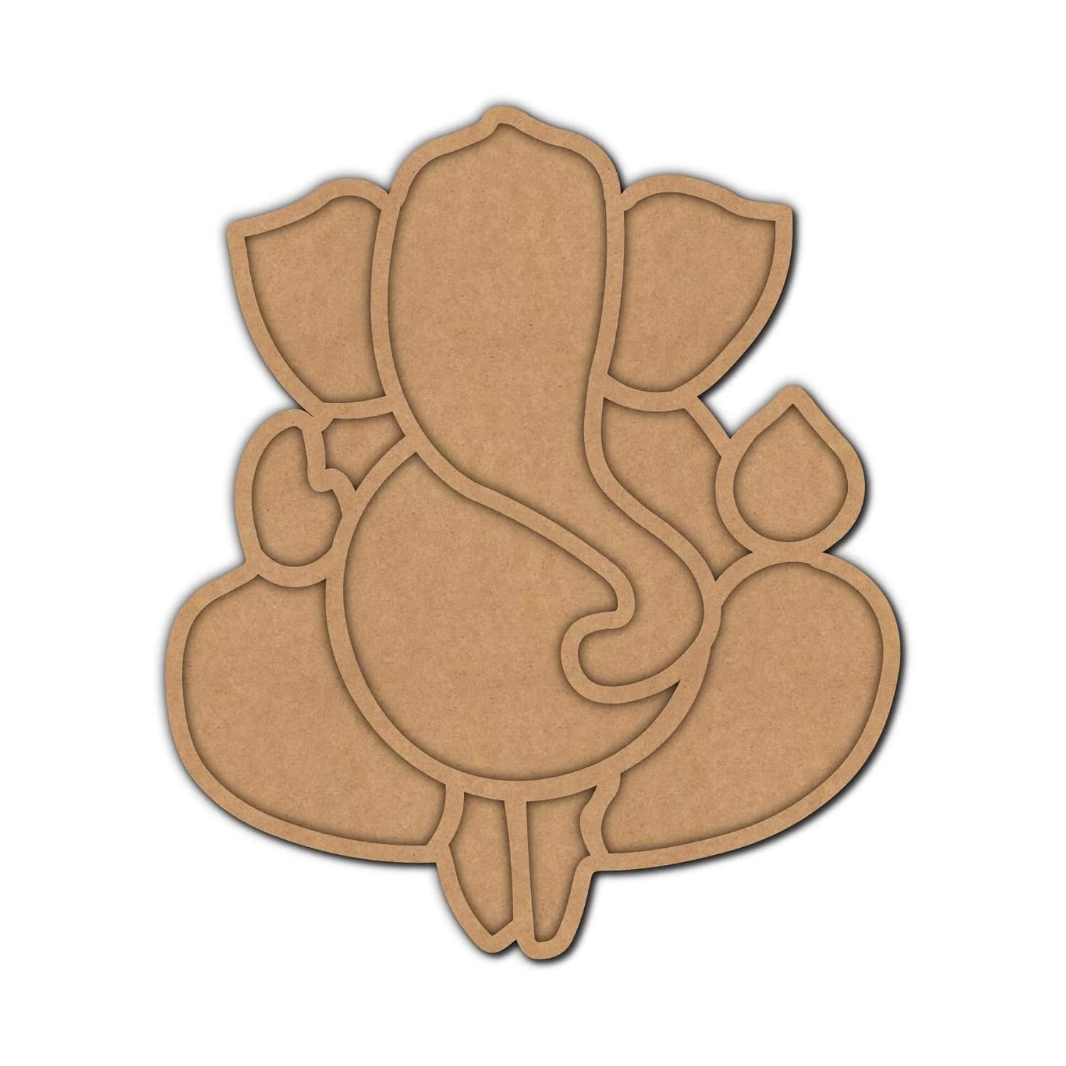 Ganesha Mosaic Wall Art | Single MDF Wooden Cutout (10x8.6 Inch) for DIY Craft, Painting, Home Temple & Festive Decor