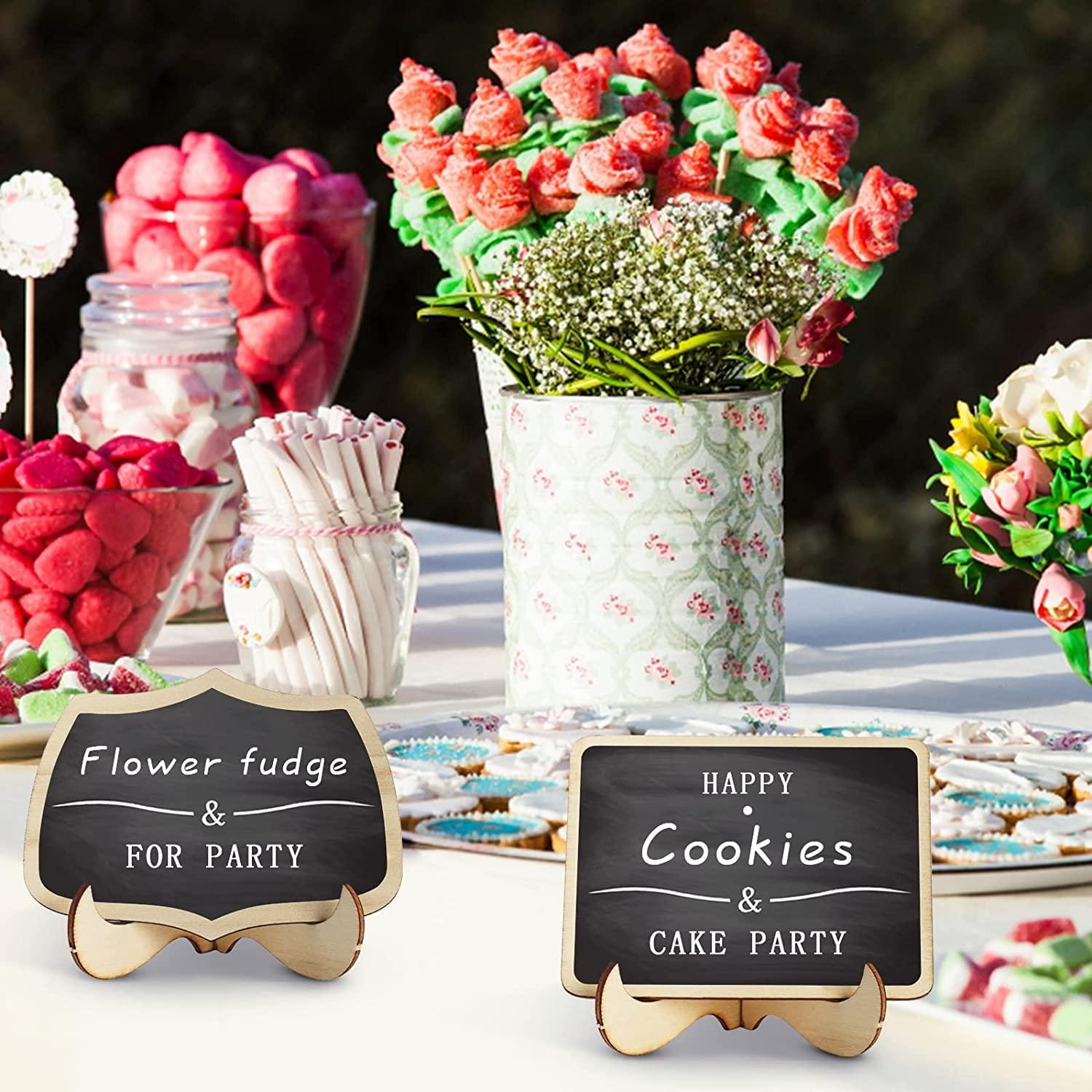 Haoser 20PCS Mini Chalkboard Signs,Small Chalkboard with Support Easels,Chalkboard Place Cards,Table Numbers,Food Labels for Party Buffet,Weddings,Special Events - Haoser