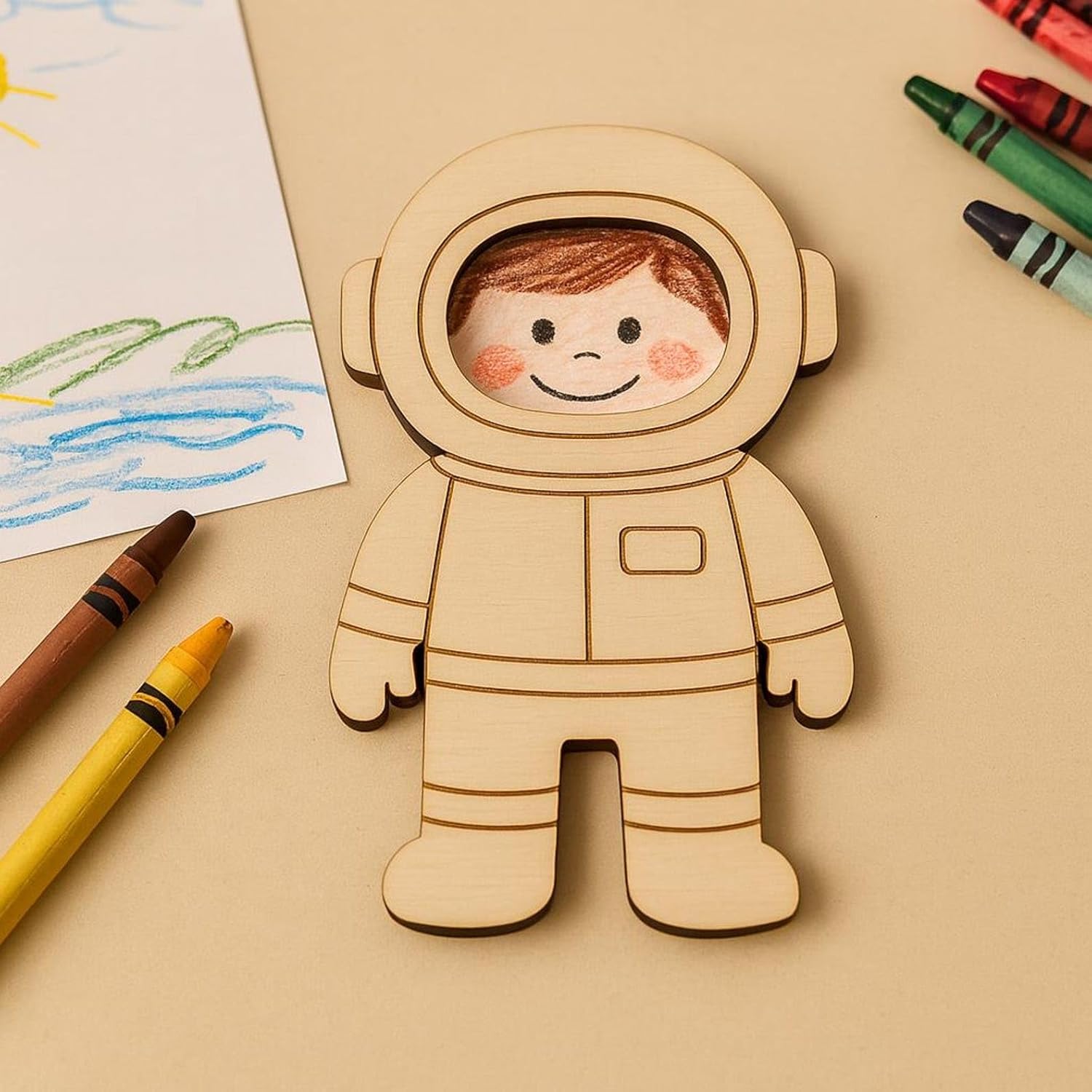 10 Pcs Astronaut Wooden Craft Blanks | 4 Inch Pine MDF Space Astronaut Cutouts