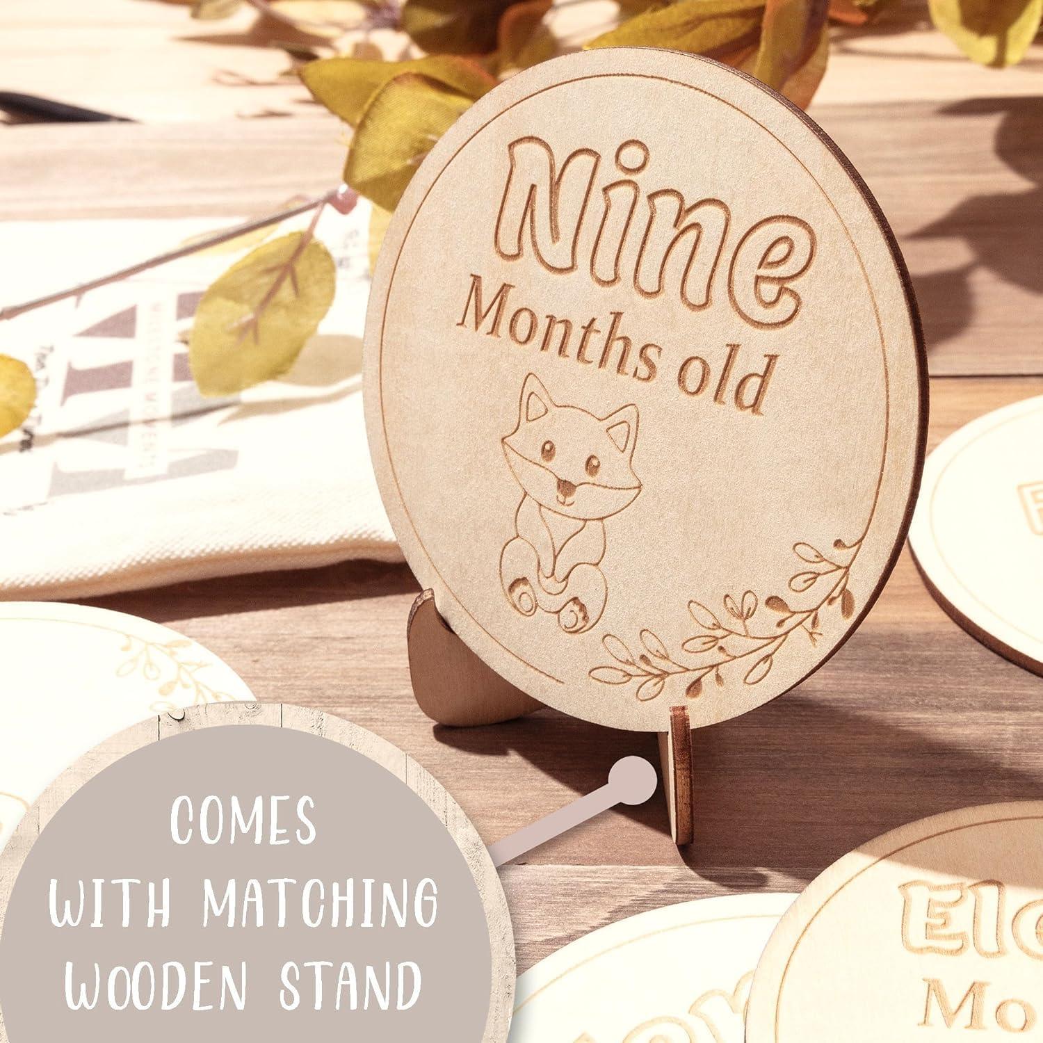 Haoser Baby Milestone Cards, 16 Pc. Newborn Photography Prop Set, Cute Boy and Girl 1st Memory Keepsakes, Milestone Cards |New Baby Gift | Baby Shower Gift/Photoprops Item - Haoser