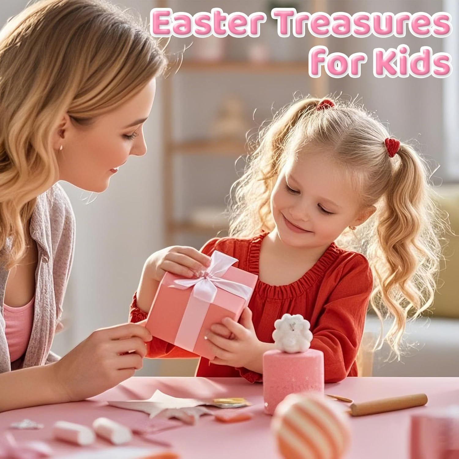 10 PCS Easter Crafts for Kids – Wooden Bunny Cutouts Painting Kit (3.1 x 2.3 inch) | DIY Easter Bunny Art & Craft Set