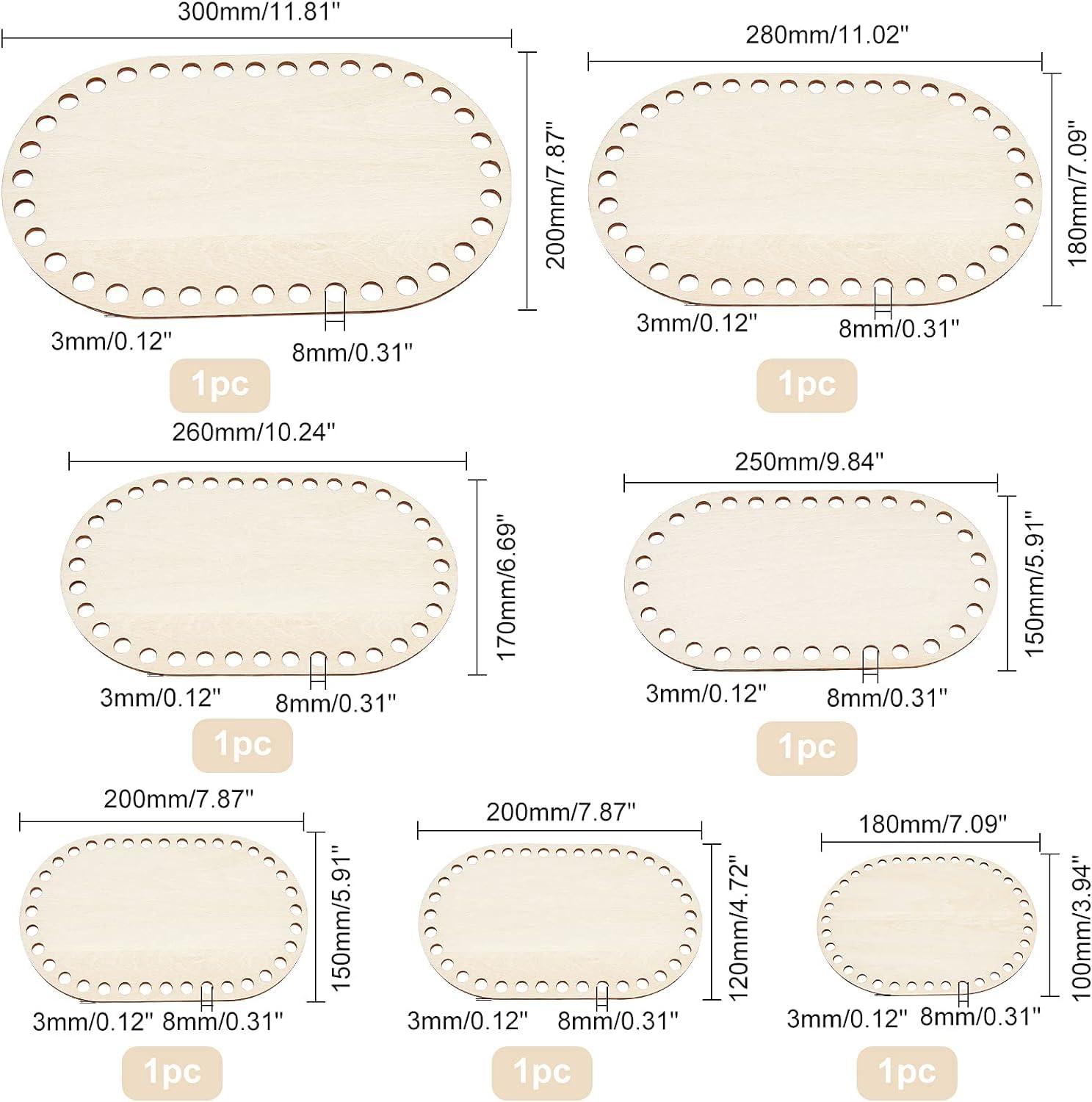 Haoser 2 Sizes Natural Wooden Basket Bottom, 7.8 5.9 Inch Circle Blank Crochet Basket Wood Base for DIY Basket Weaving Supplies Craft Making Home Decoration, Crochet Basket Wood Base. - Haoser