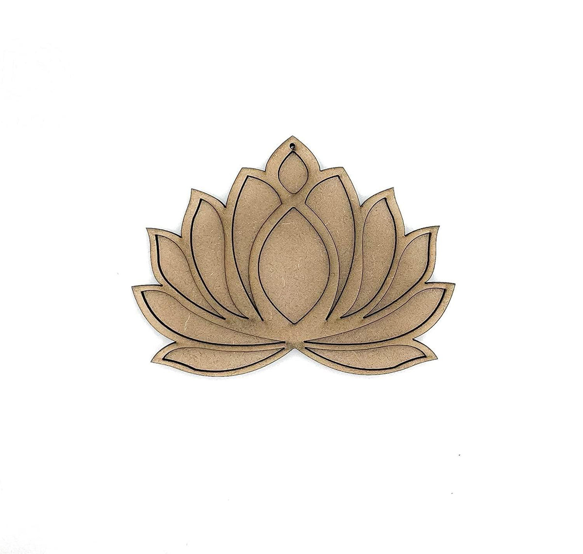Haoser Wooden Lotus Cutout for Festival Decorations | Floor Decoration Reusable Rangoli for Puja Function (Pack of 5 Length: 4 in Width: 3 in) - Haoser