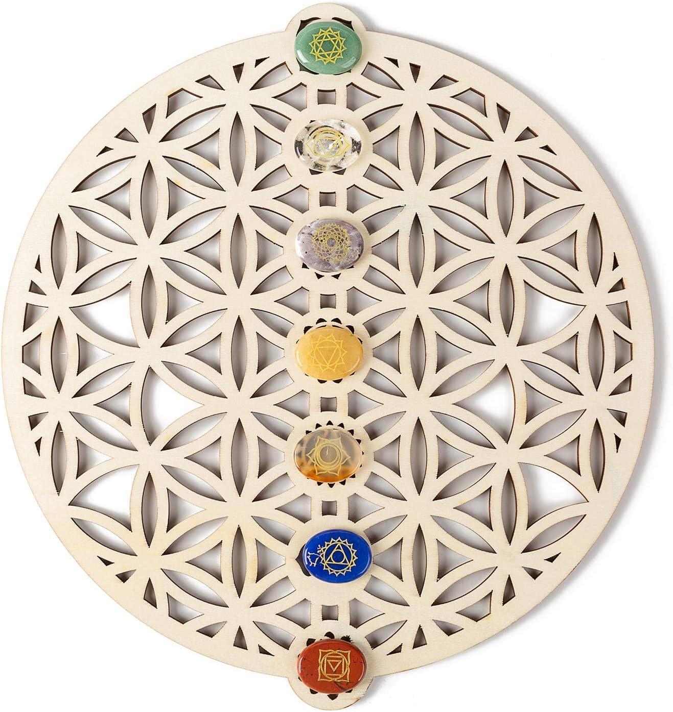 Curious Button Unfinished Wooden Geometry Wall Art Hanging Wall Sculpture Meditation Centerpiece for Home, Living Room, Yoga Wall Art, Wall Decor, Modern Wooden Wall (30 cm) - Haoser