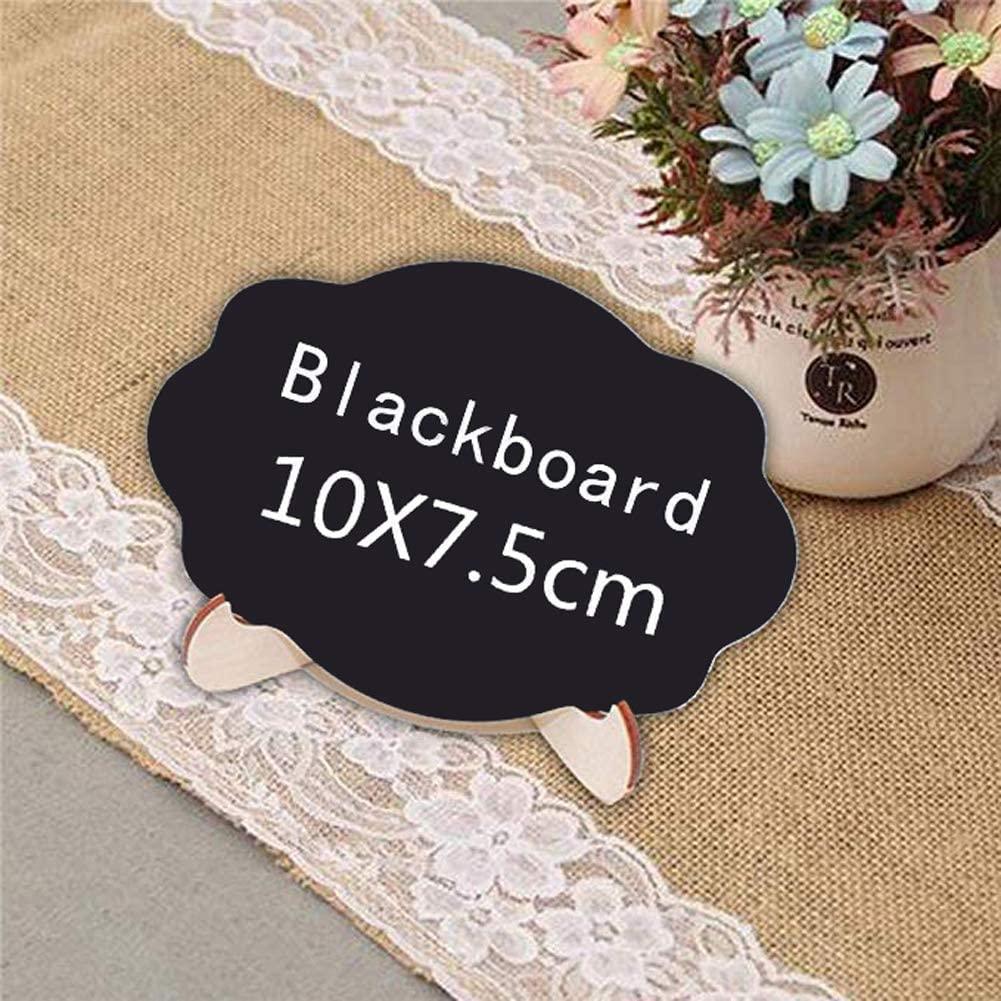 Haoser 12 Pack Mini Chalkboard Signs with Stand,Small Rectangle Wooden Chalkboards Blackboard for Food Signs,Food Signs, Wedding Signs, Message Board. - Haoser