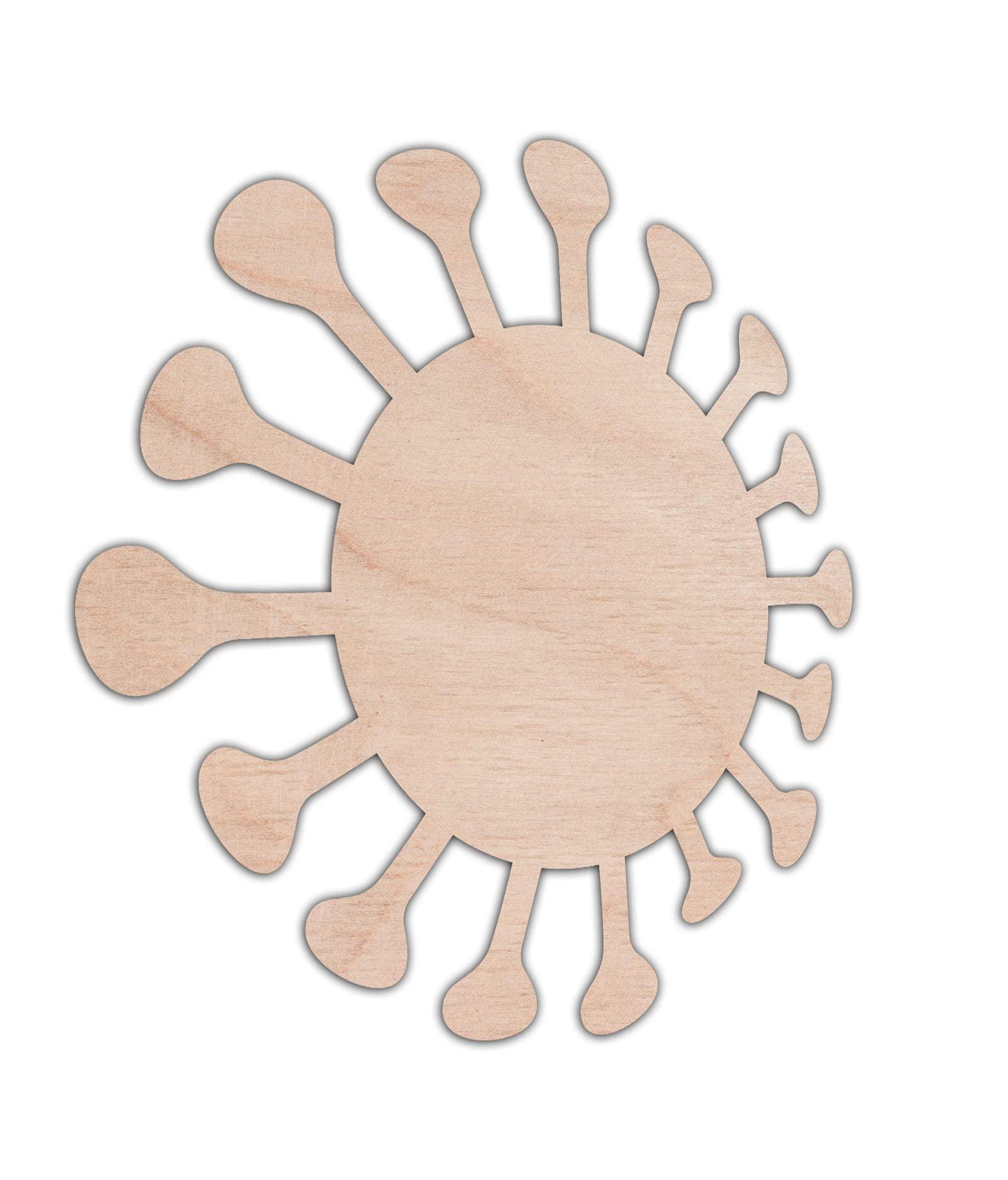 Haoser 3mm Wooden Virus Cutouts for Scrapbooking Arts Crafts DIY Decoration Display Décor - Haoser