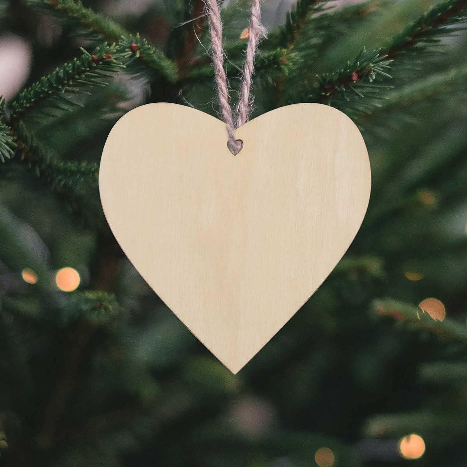 Haoser Heart MDF Pine Wood 1 inch -2.5 mm Thick Wood Hearts for Crafts, Unfinished Wooden Heart Cutouts, Heart Wood Slices Board for Resin Art, Mandala Art, Pyrography, Painting - Haoser