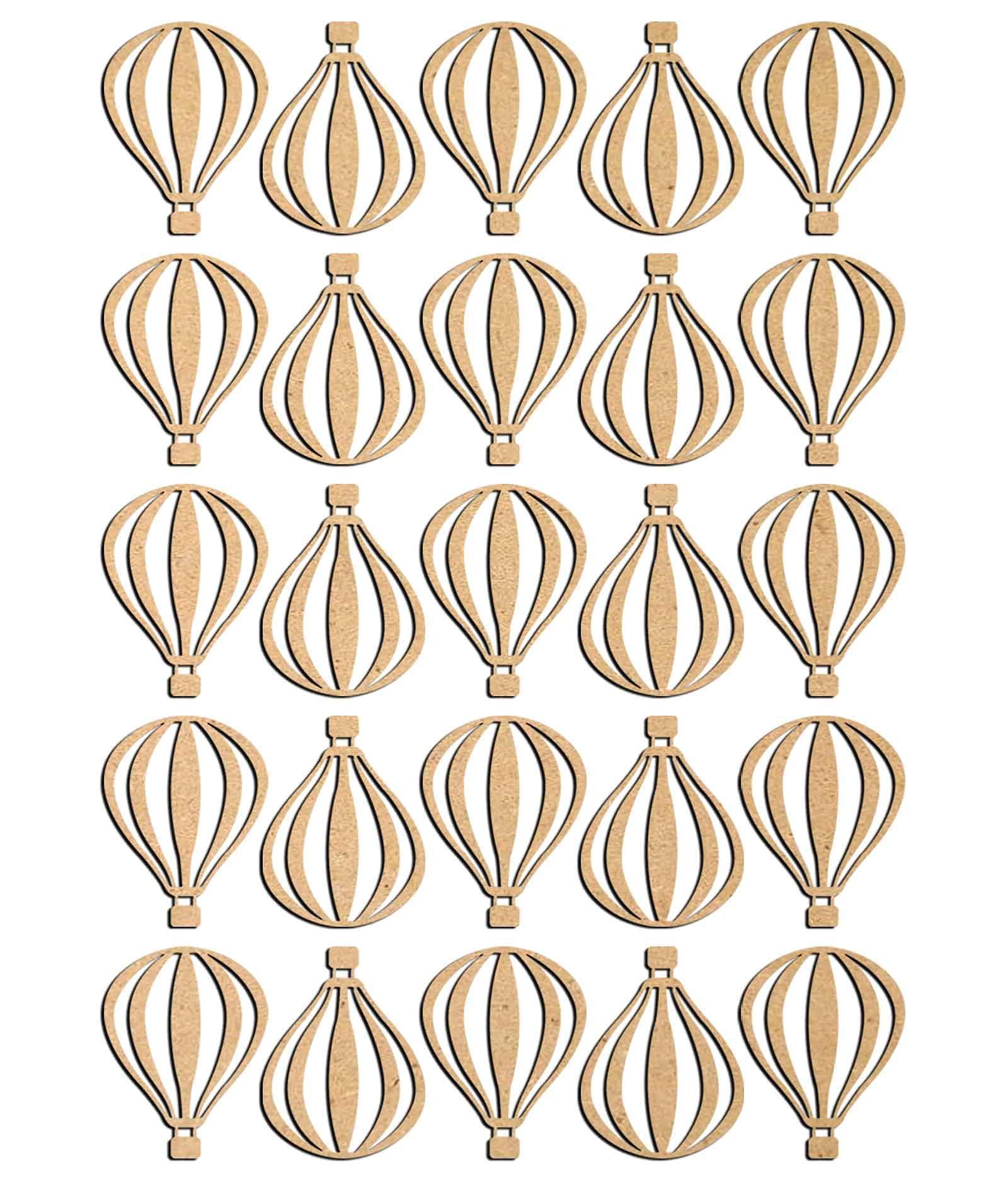 Haoser 3mm Wooden Ballon Cutouts for Scrapbooking Arts Crafts DIY Decoration Display Décor - Haoser