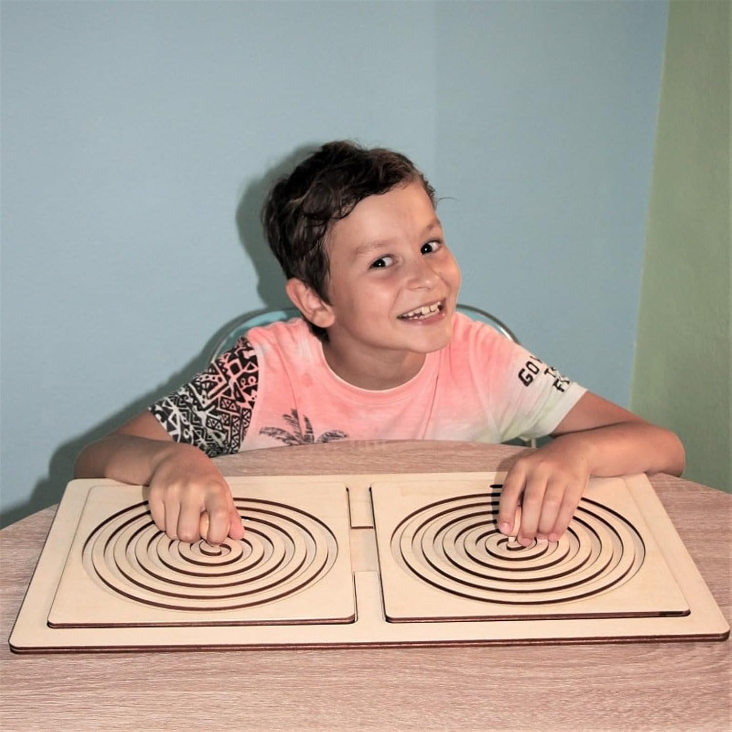 4 Pcs Montessori Tracing Board for Kids | 6 x 6 Inch Wooden Pre-Writing Activity Boards