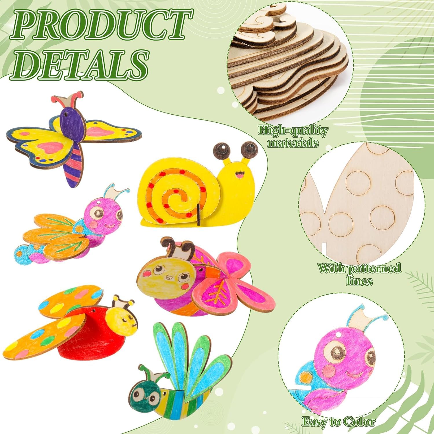 DIY 3D Insect Wooden Craft Painting Kit for Kids | Butterfly Dragonfly Snail Craft Set