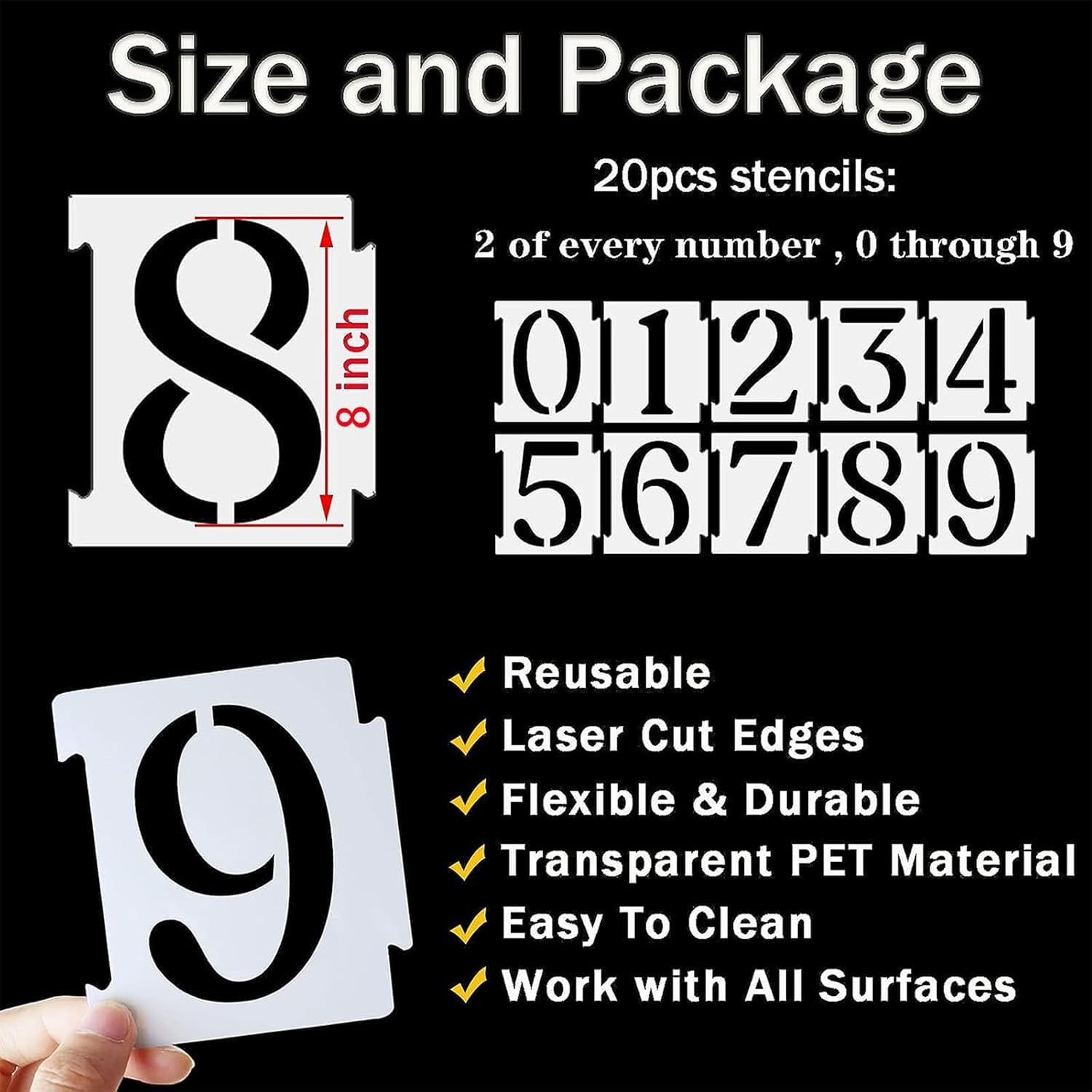 10 Pcs Curb Stencil Kit 0-9 Address Number Stencils – Reusable