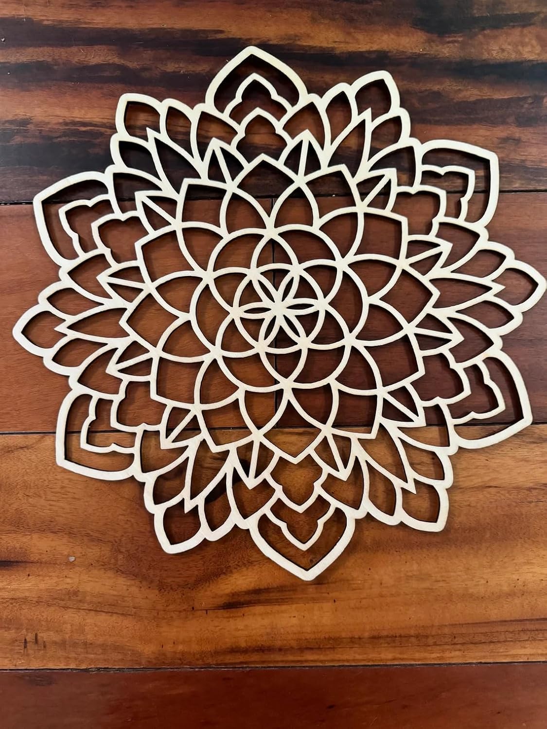 Wooden MDF Decorative Wooden Stencil Wall Art for Diwali Rangoli | Om Ganesh Swastik Design | 11 Inch Mandala for Festive Decor, Puja Room & Craft