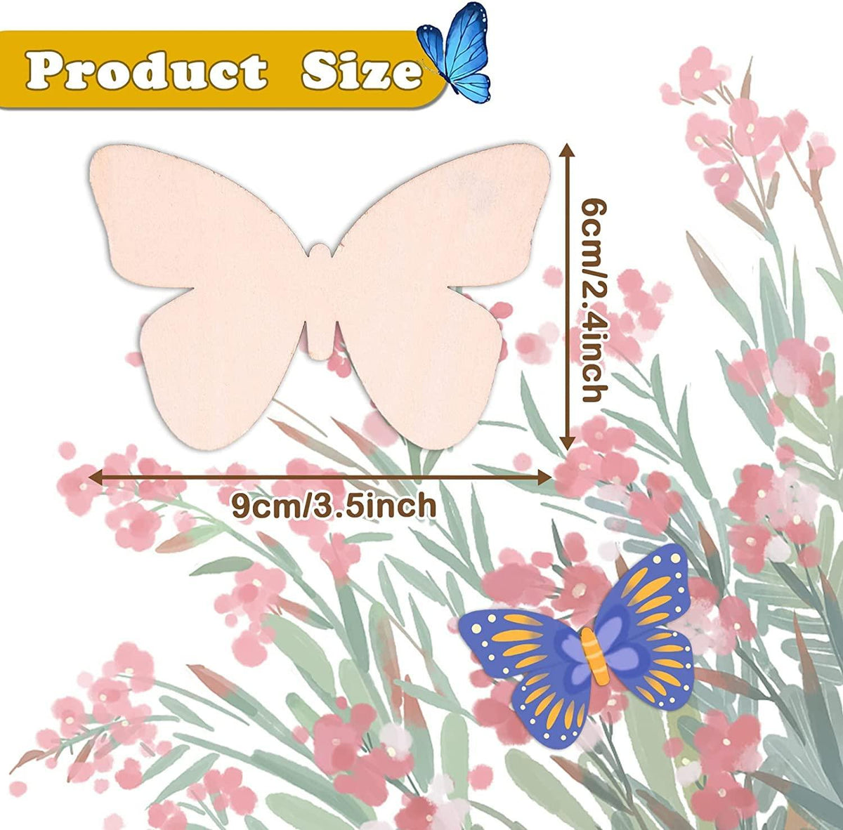 Haoser12 Pieces Unfinished Butterfly Wooden Cutouts 12 Styles Butterfly Wooden Paint Crafts for Kids Easter Spring Home Decoration Craft Project,Holiday Hanging Decorations,Painting Wood Craft, - Haoser