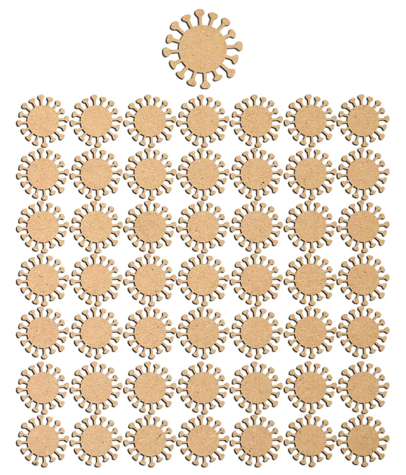 Haoser 3mm Wooden Virus Cutouts for Scrapbooking Arts Crafts DIY Decoration Display Décor - Haoser