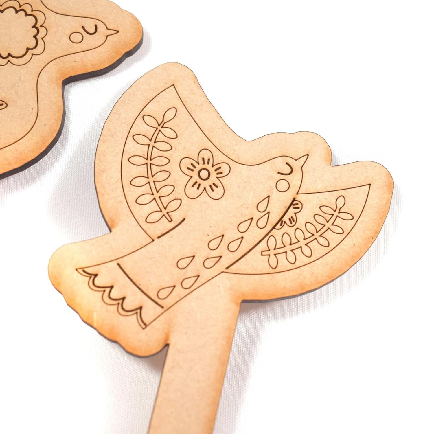 Set of 3 Bird Design MDF Wooden Plant Stake DIY Painting Kit