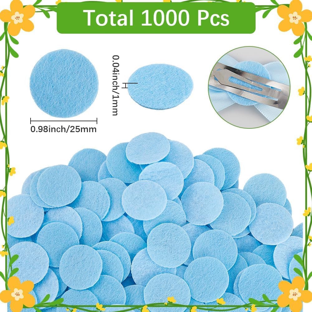 100 Pcs 1 Inch Blue Felt Circles – Pre-Cut Round Felt Fabric