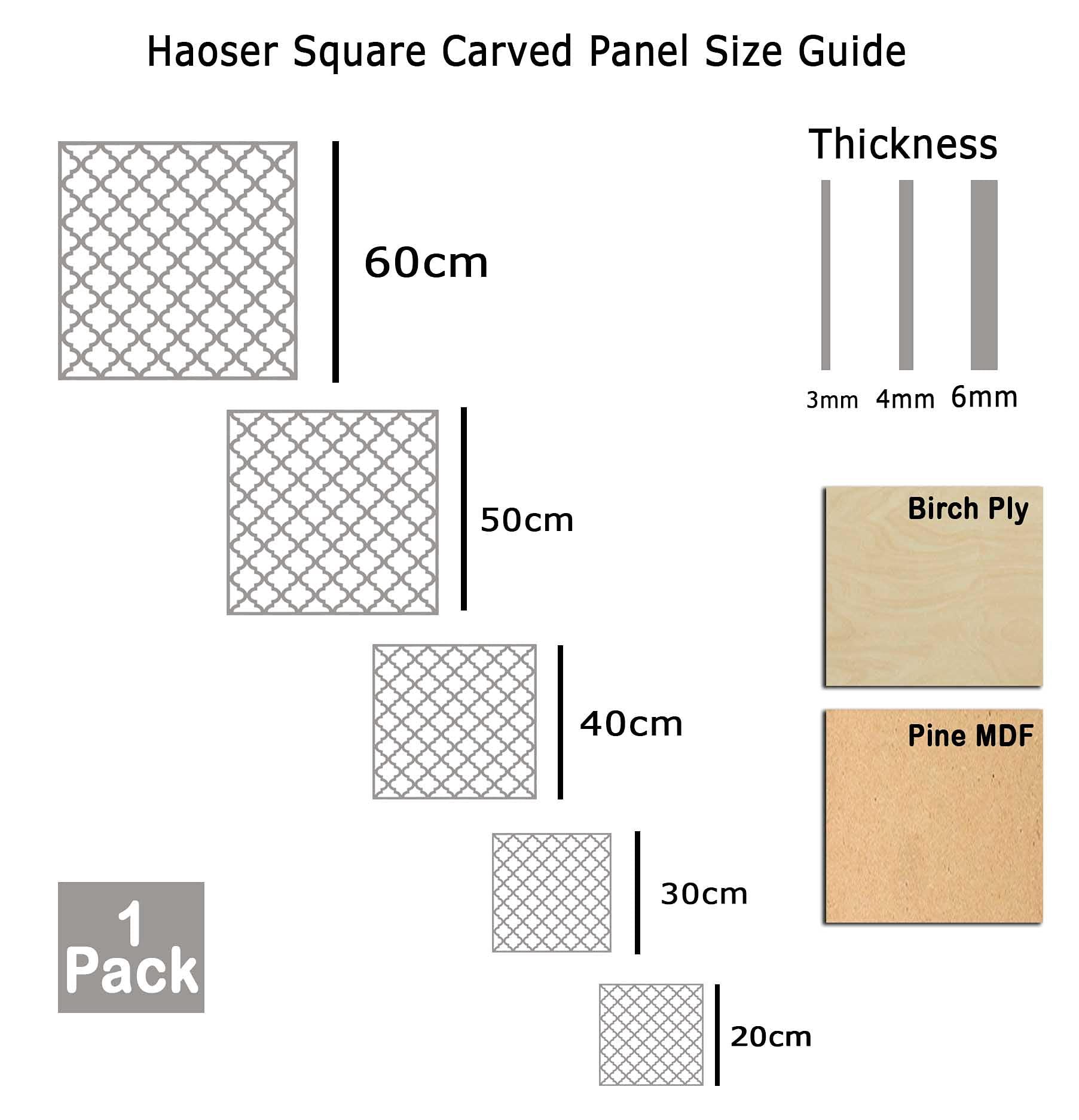 Haoser Birch Ply-3mm Wooden Panel for Room Divider/Partition, Wall Decor Pack of 1 Geometric Laser Cut Carved Panel  (Panle-1) - Haoser