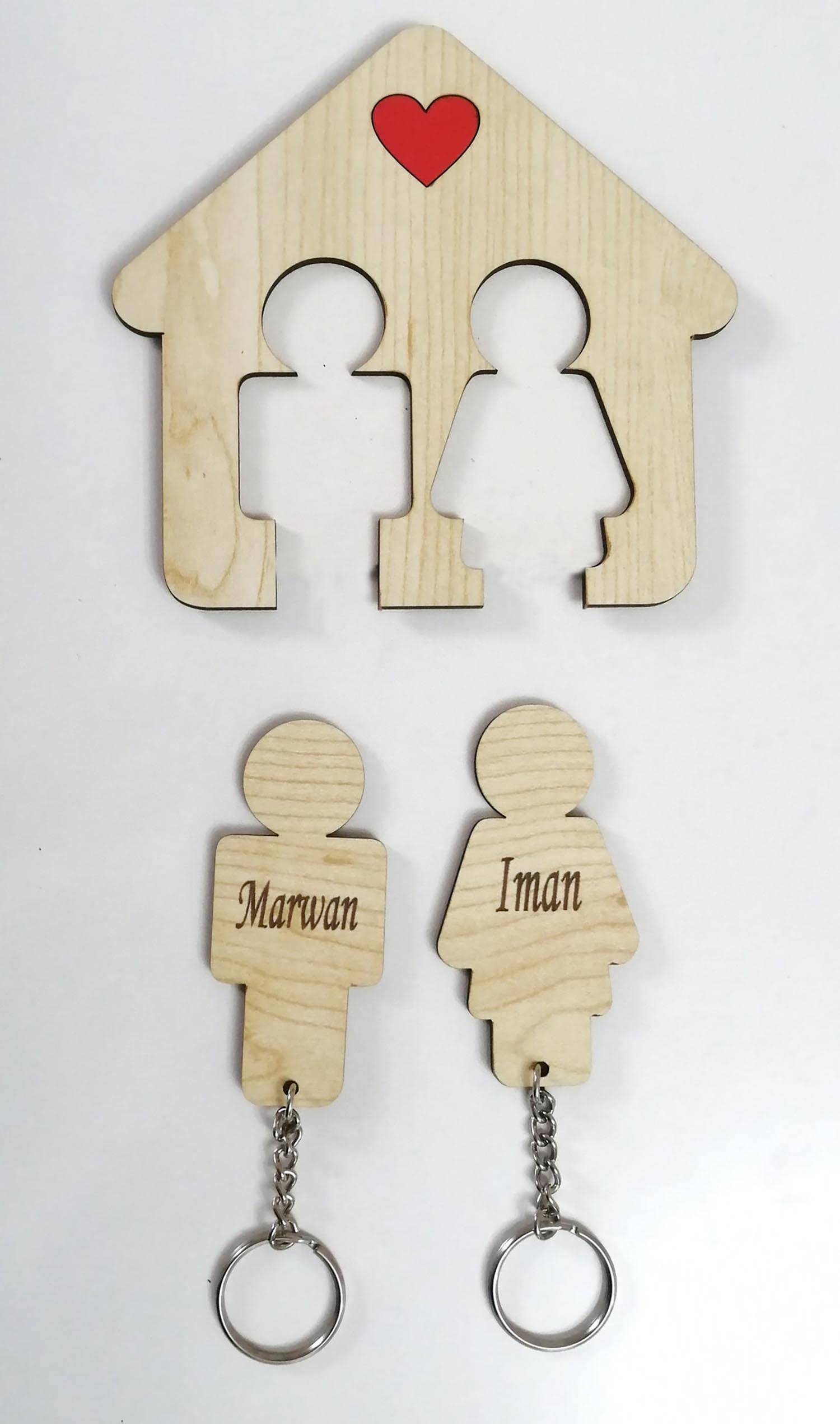 Haoser Customized Wooden Keyring for DIY Projects - Laser Engravable, Printable & Writable, Design Wooden Key Chain for Gifting Friendship Day House Shape (Multipack) (H-PM3-KEYRING-1) - Haoser