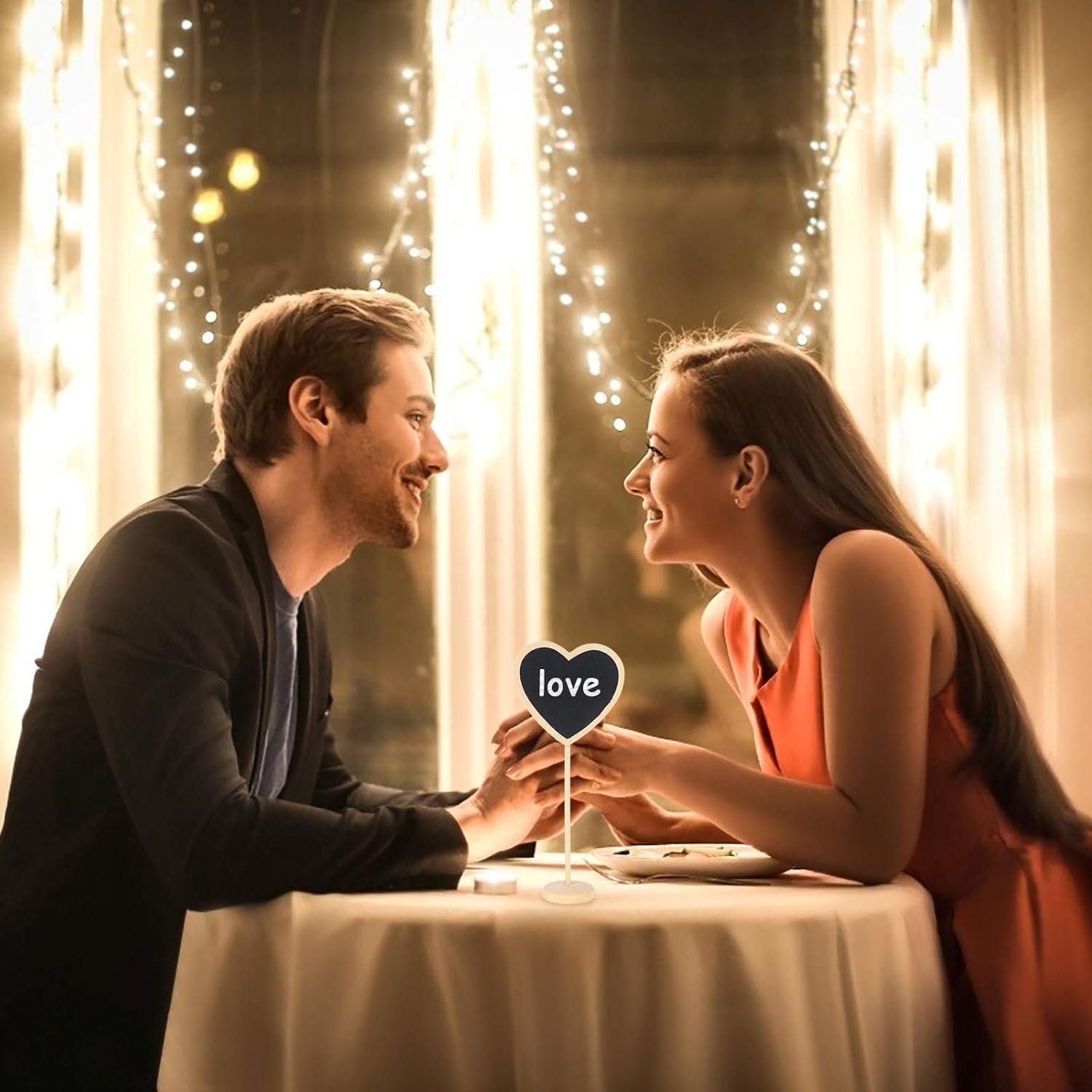 12 Pcs Mini Heart Chalkboards with Stand | Wooden Blackboard Signs for Wedding, Birthday Party, Table Numbers, Food Labels & Special Event Decoration (4.1 x 2.7 Inch)