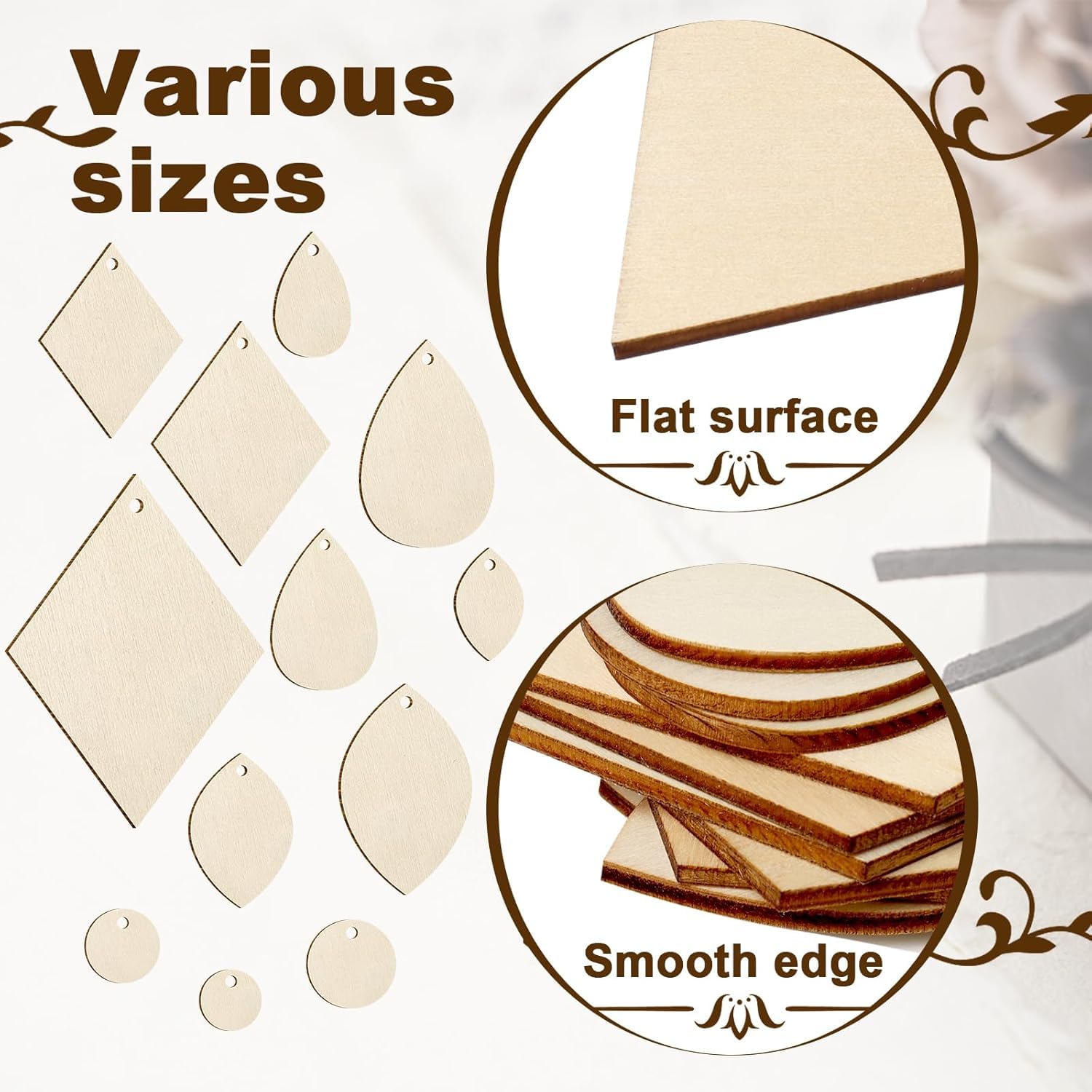 100 Pcs Unfinished Wooden Earrings Blanks – DIY Wood Earring