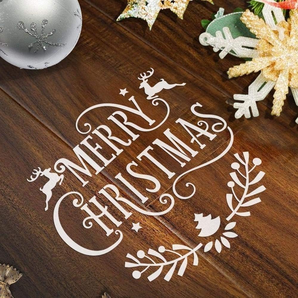 8 Pcs Christmas Plastic Stencils Template | Reusable Craft Stencils for Painting on Wood, Walls, Door & Window Spraying