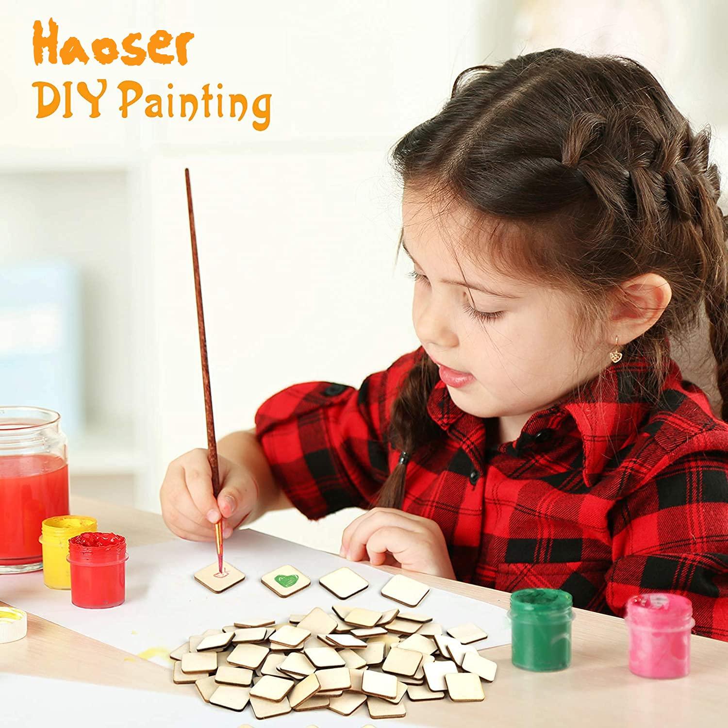Haoser 100 Pcs Unfinished MDF Boards for Art & Craft 1.5 Inch Square Cutouts with Round Corners | MDF Sheets for DIY Projects MDF Boards for Art and Craft 1.5 inch - Haoser