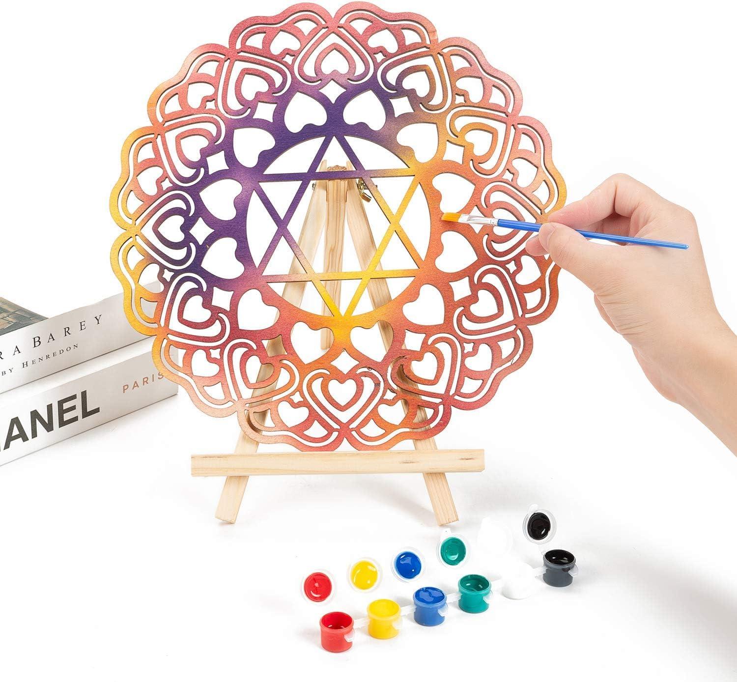 Curious Button Unfinished Wooden Geometry Wall Art Hanging Wall Sculpture Meditation Centerpiece for Home, Living Room, Yoga Wall Art, Wall Decor, Modern Wooden Wall (30 cm) - Haoser