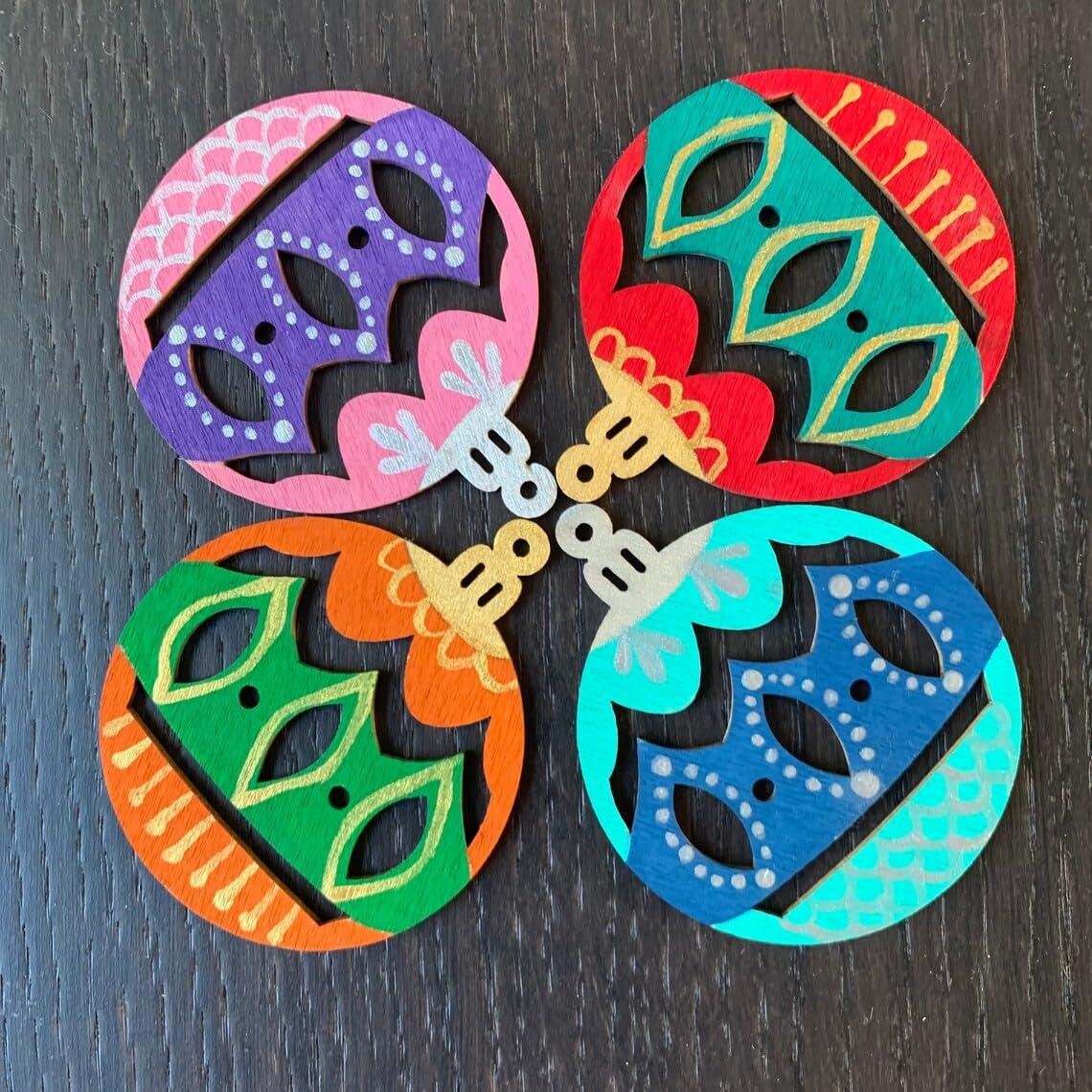 Haoser MDF Decorative Hanging orgnaments for chirtmas Craft, Unfinished Wood Cutouts Christmas Decoration DIY Crafts Wooden Christmas Tree MDF Christmas Ornaments - Haoser