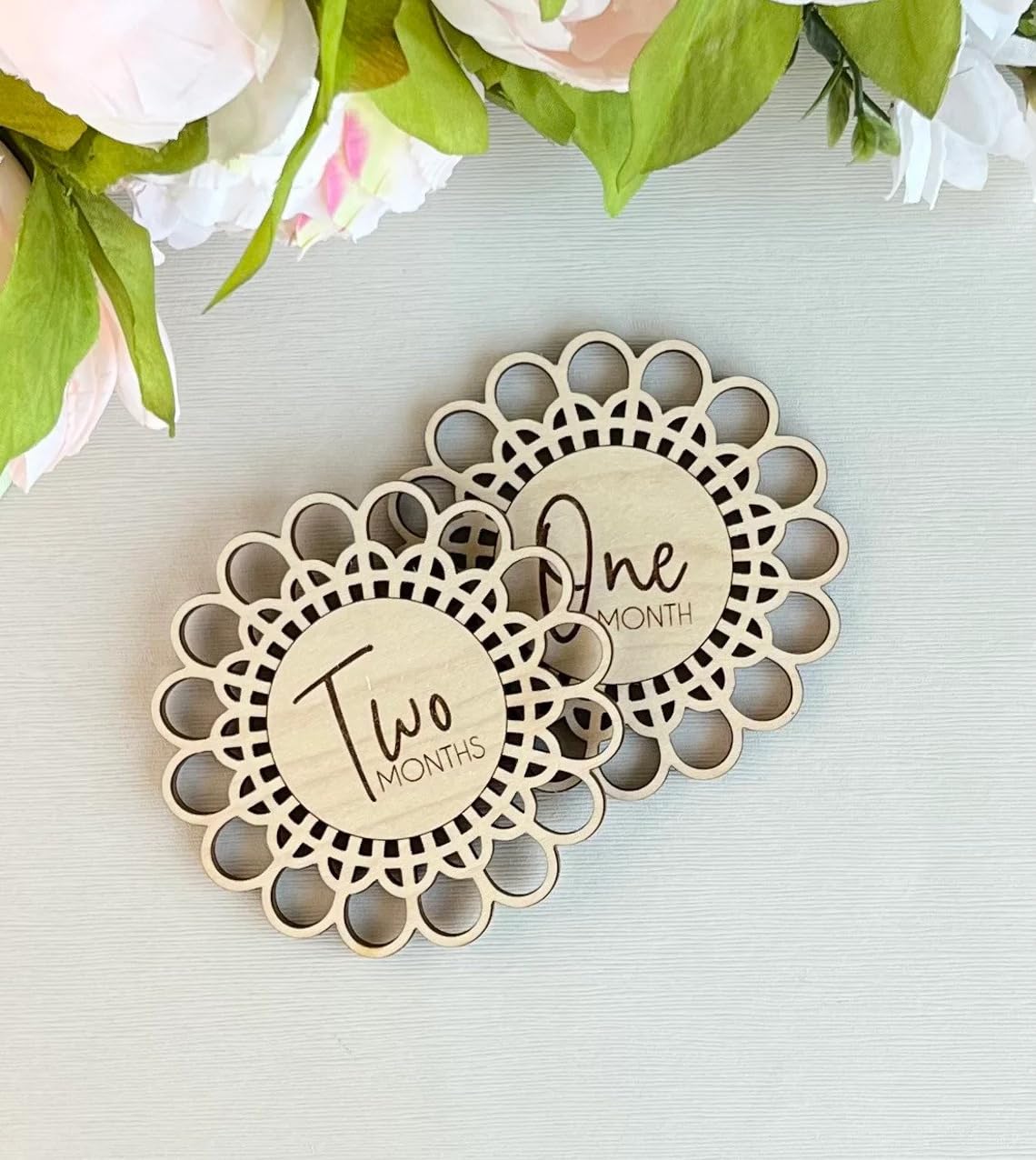 Set of 12 pieses with Hellow Boho Monthly Milestone Markers, Baby Milestone