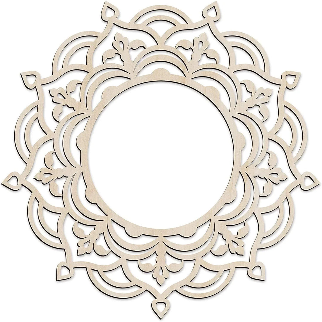 Haoser Mandala Wooden Wall Art, Traditional Star Ornament Polygonal Details, Birch Wood Plywood Rustic Wall Art Accent for Hallway Bedroom Living Room Cafes and Offices (Mandala Design-11_30CM) - Haoser