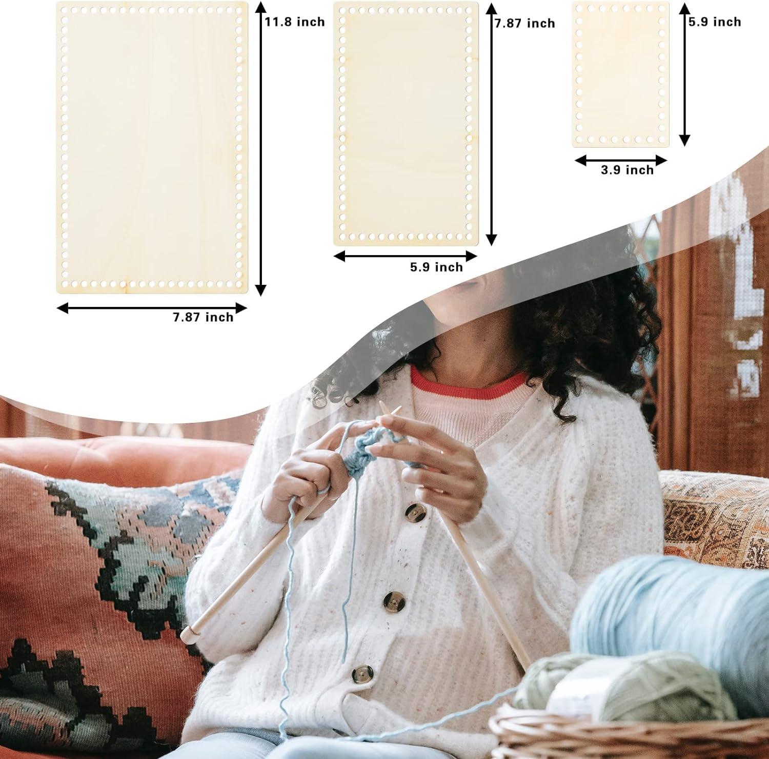 Haoser 2 Sizes Natural Wooden Basket Bottom, 7.8 5.9 Inch Circle Blank Crochet Basket Wood Base for DIY Basket Weaving Supplies Craft Making Home Decoration, Crochet Basket Wood Base. - Haoser