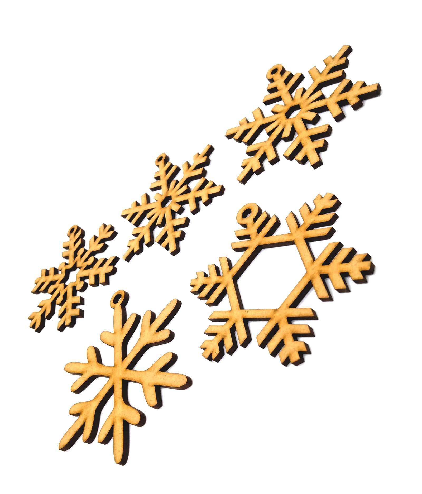 Haoser Wooden Christmas Tree Ornaments Cutout for Christmas Decoration Hanger Pack of 5, Wooden Christmas Decorations for Home - Haoser