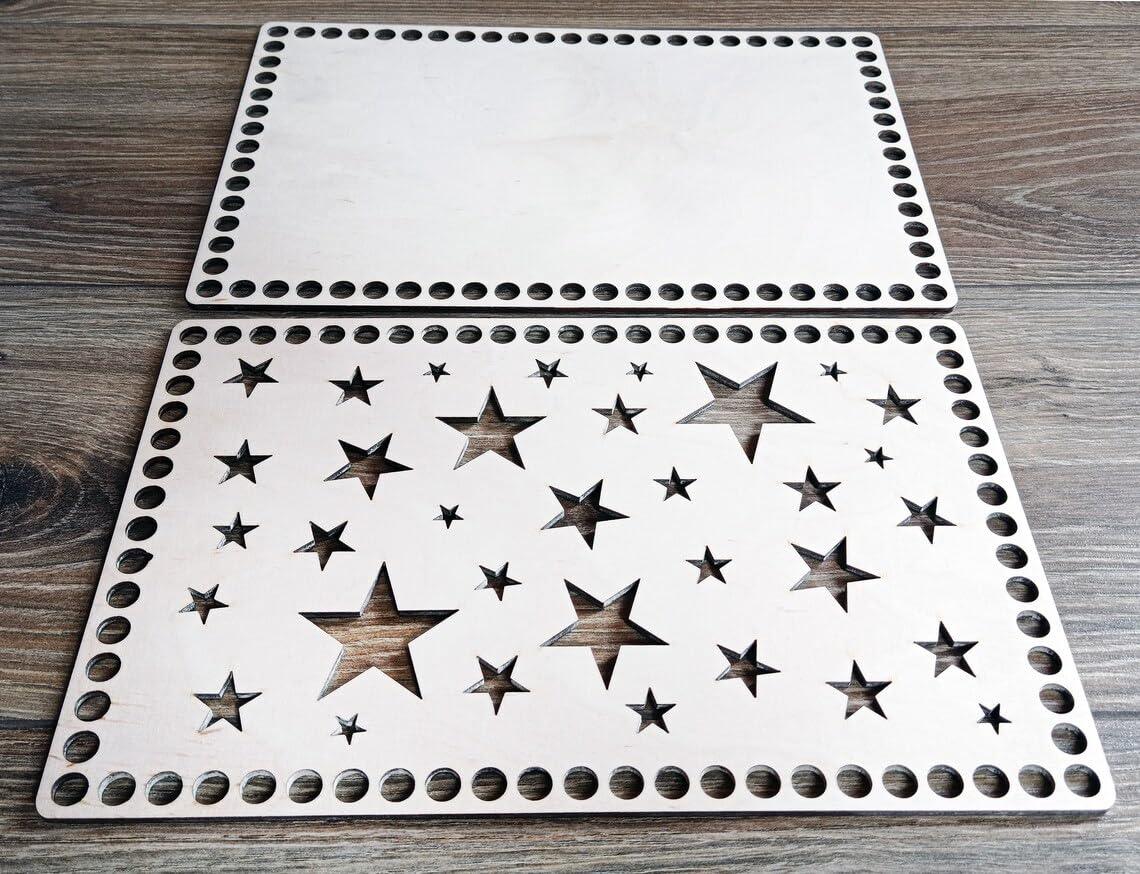 Haoser Mdf Wooden rectangle base for crochet basket, Craft DIY, Wood base Shaper for DIY Basket Craft Weaving Making Supplies Crochet basket wooden base, Crochet basket bottom, knitting bottom - Haoser