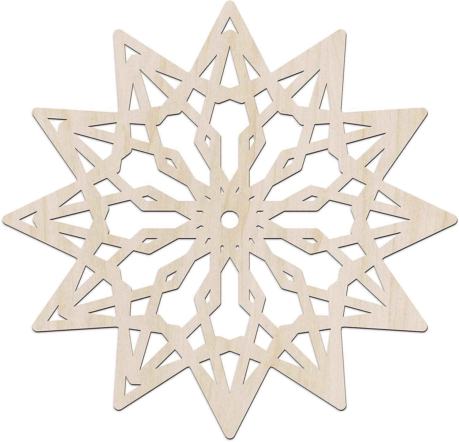 Haoser Mandala Wooden Wall Art, Whirl Look Lattice Abstarct Geometric, Birch Wood Plywood Rustic Wall Art Accent for Hallway Bedroom Living Room Cafes and Offices (Mandala Design-27_30CM) - Haoser