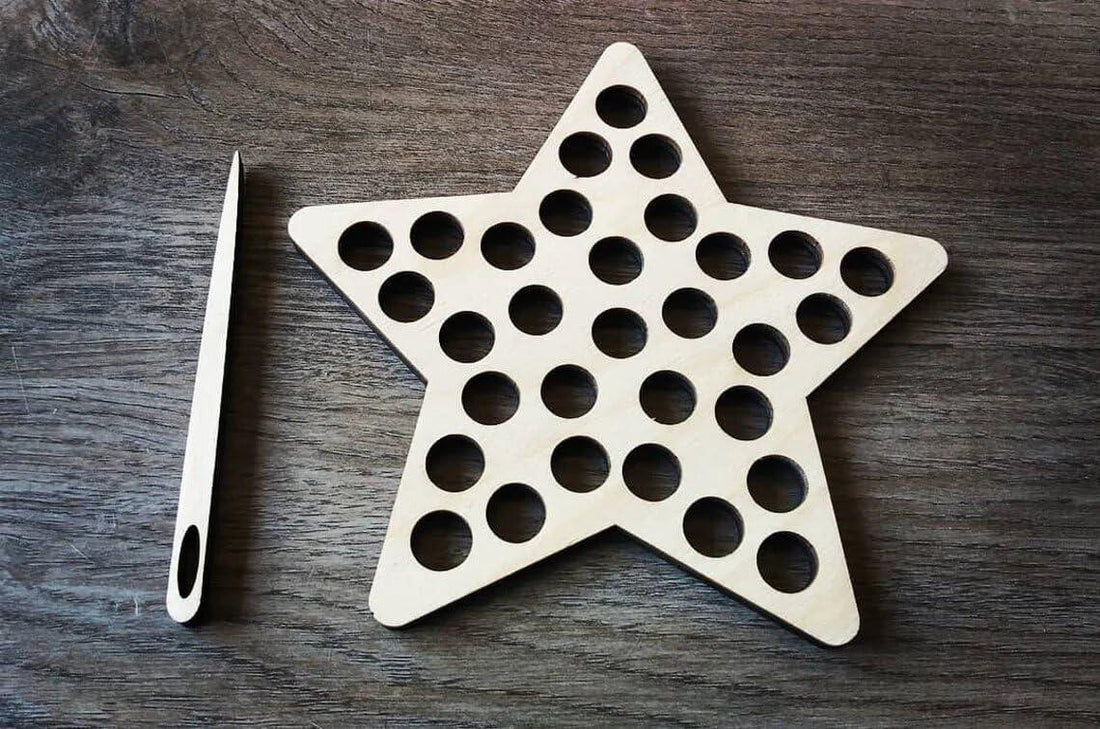 Haoser 1 Pieces Star Activities Toys | Lacing Activity Toys for Kids |Wooden Sewing Toy | Learning Toys for Kids, Boys & Girls Return Gift for Birthday Parties Wood|Activity Toys for Kids| 6 inch - Haoser