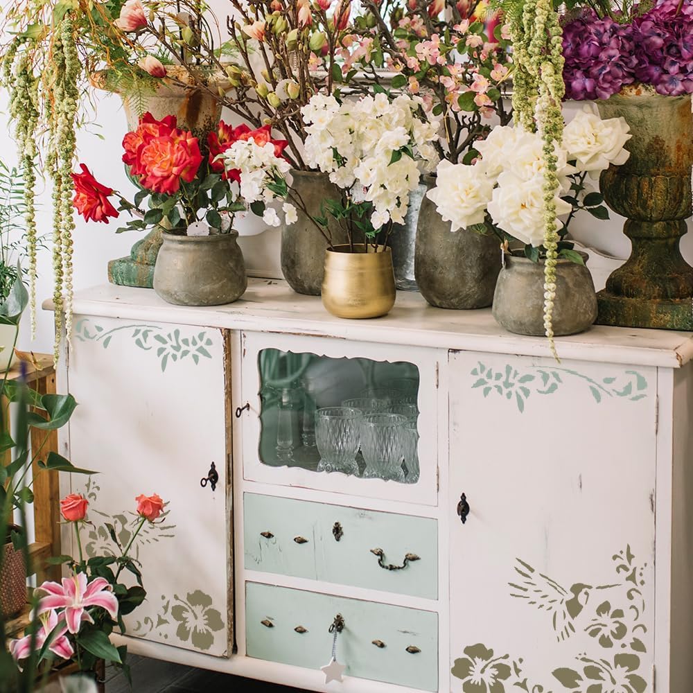 Hummingbird Logo Stencil – 5.5x5.5 Inch Reusable Plastic Stencil for Painting