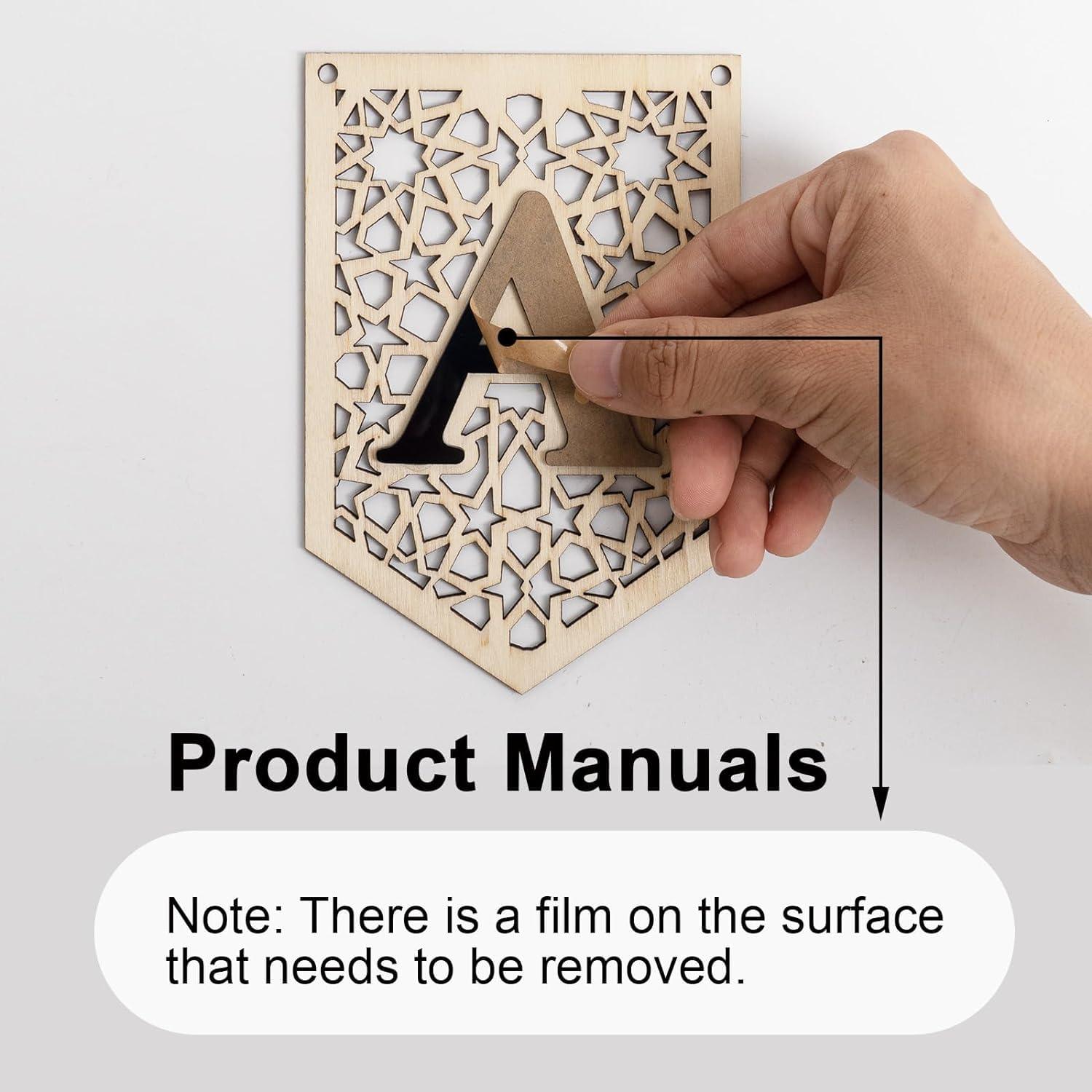 Haoser Ramadan Banner Decorations for Home 2024 Eid Mubarak Wooden Sign Ramadan/Eid Banner, Islamic Decor, Eid Mubark Decorations for Home,Islamic Muslim Mosque Door Fireplace Decor Ramadan Gifts - Haoser