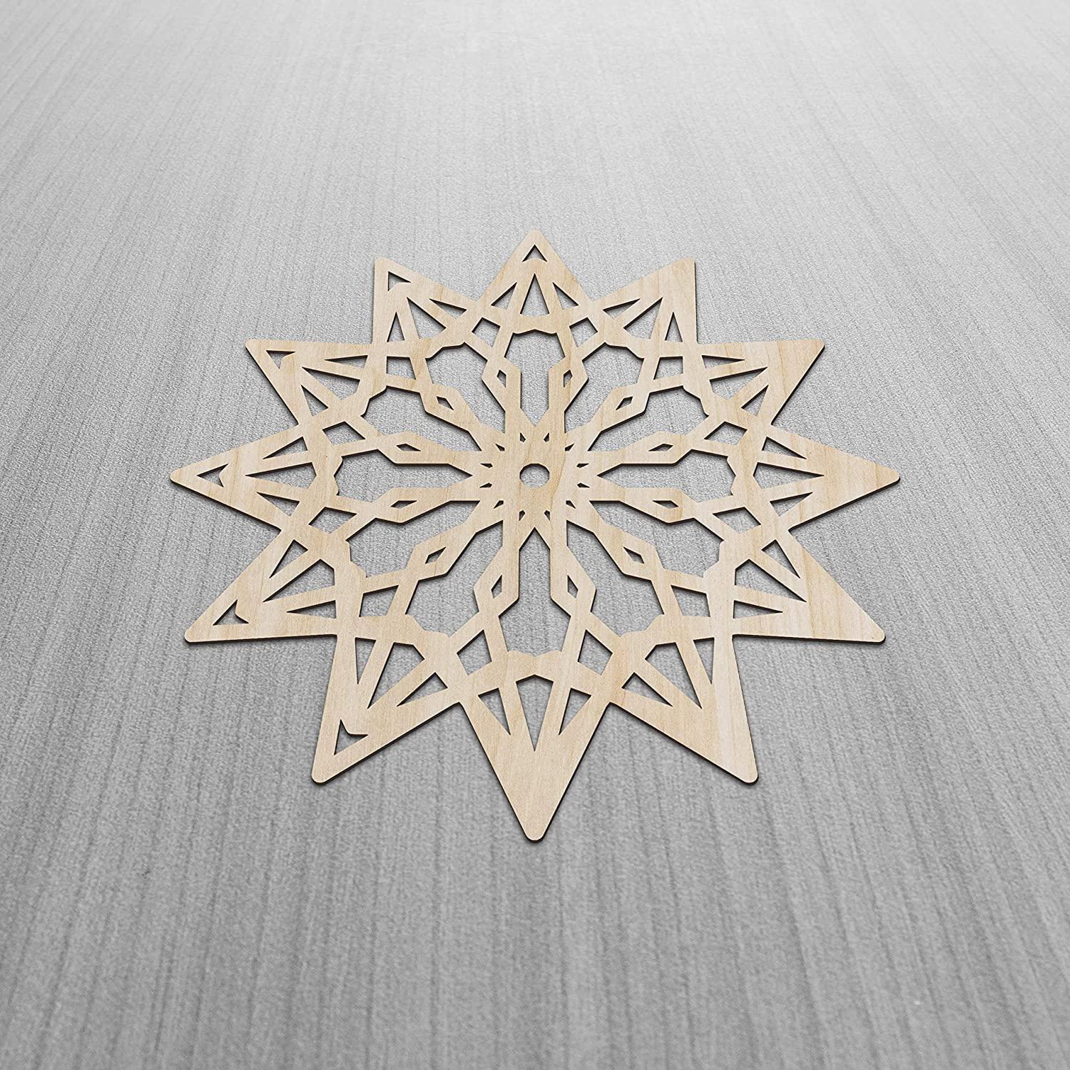 Haoser Mandala Wooden Wall Art, Whirl Look Lattice Abstarct Geometric, Birch Wood Plywood Rustic Wall Art Accent for Hallway Bedroom Living Room Cafes and Offices (Mandala Design-27_30CM) - Haoser