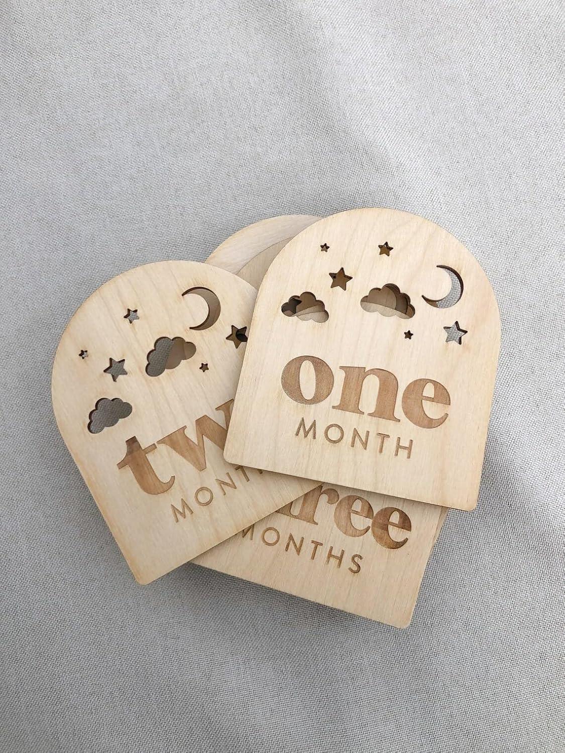Haoser Monthly Baby Milestones Moon, Stars and Clouds