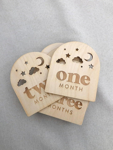 Haoser Monthly Baby Milestones Moon, Stars and Clouds