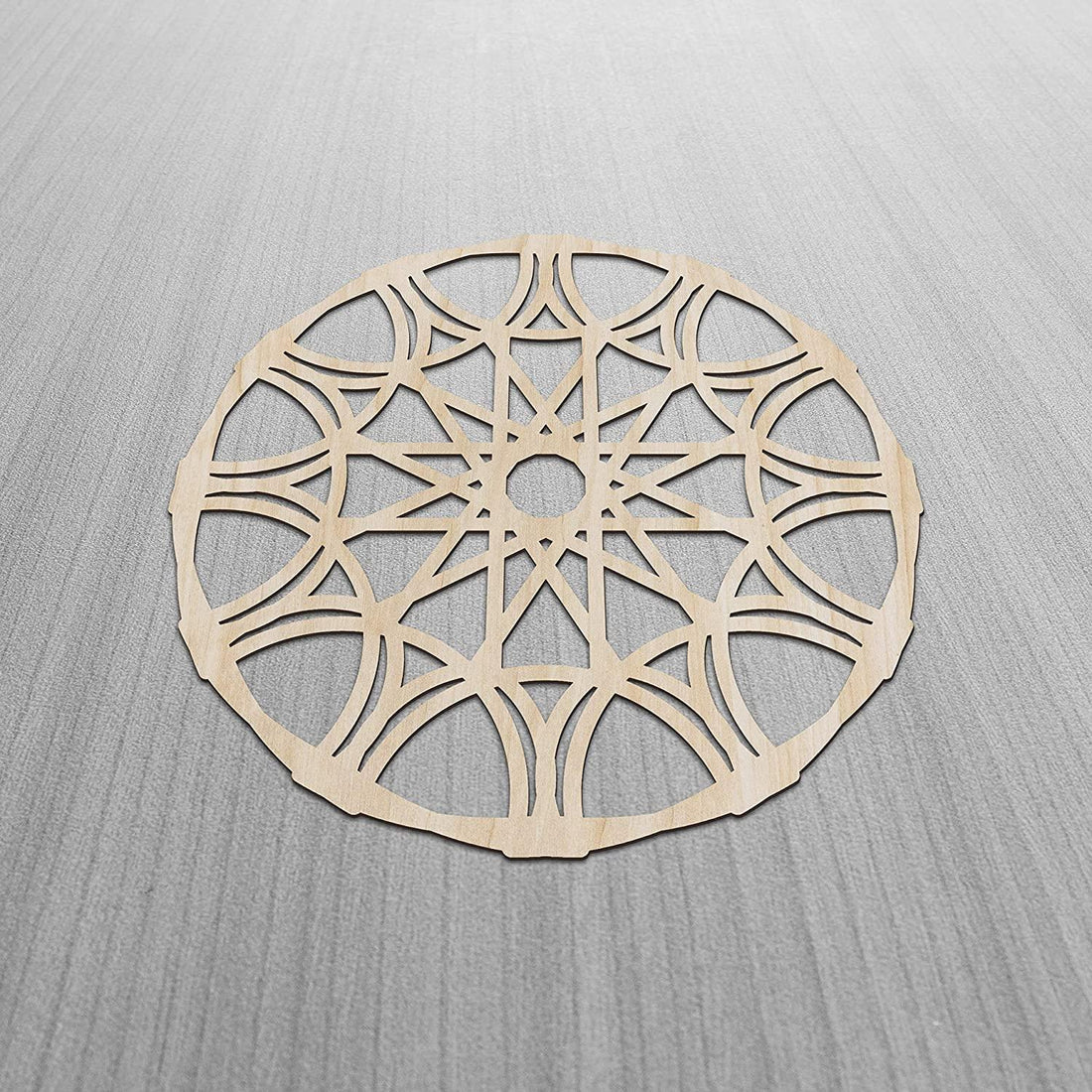Haoser Mandala Wooden Wall Art, Whirl Look Lattice Abstarct Geometric, Birch Wood Plywood Rustic Wall Art Accent for Hallway Bedroom Living Room Cafes and Offices (Mandala Design-15_30CM) - Haoser