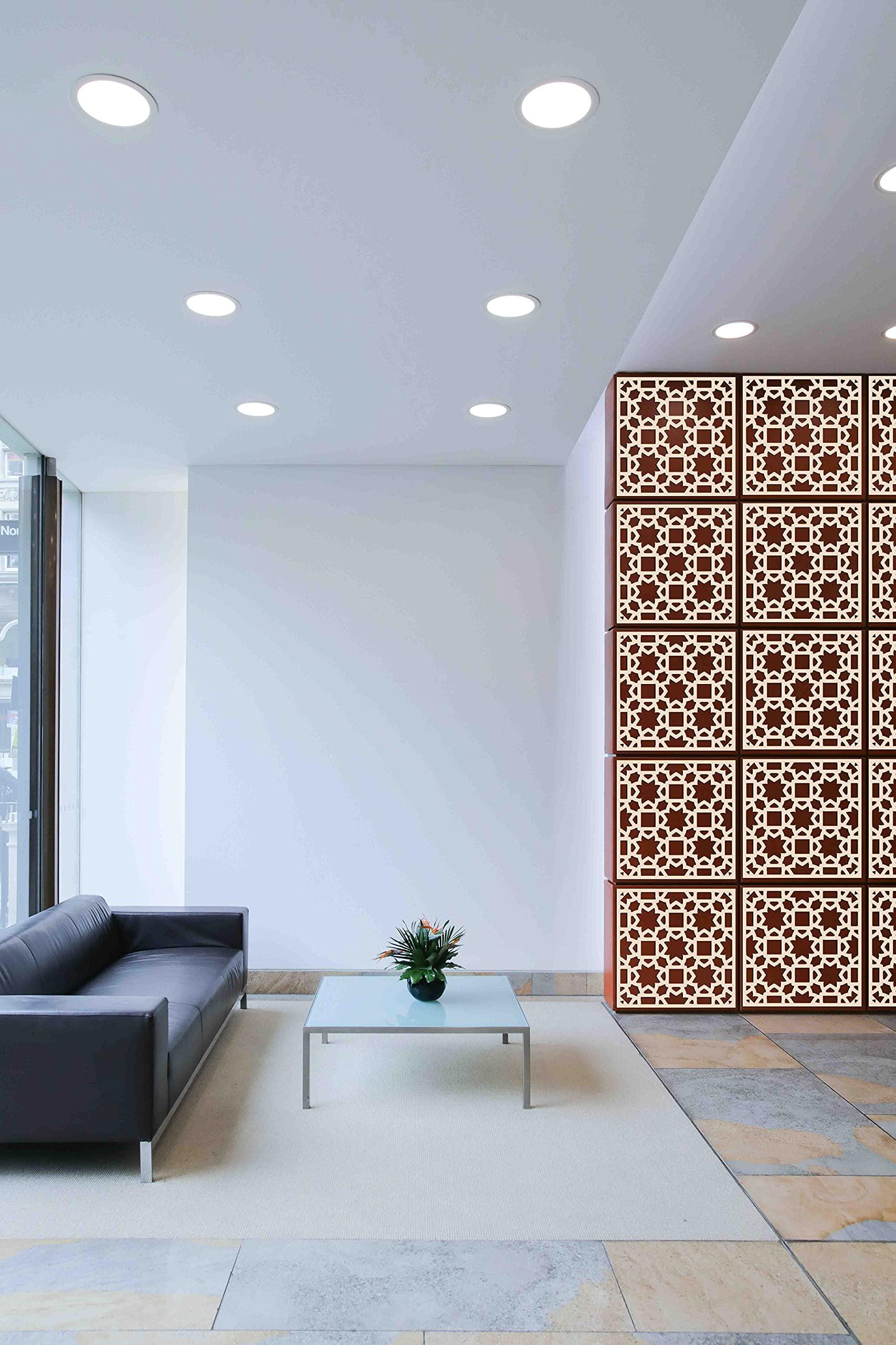 Haoser Birch Ply-3mm Wooden Panel for Room Divider/Partition, Wall Decor Pack of 1 Geometric Laser Cut Carved Panel  (Panle-4) - Haoser
