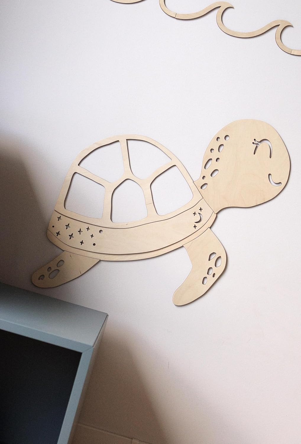 Wooden Turtle Wall Decor for Kids Room | Ocean Theme Nursery Wall Art