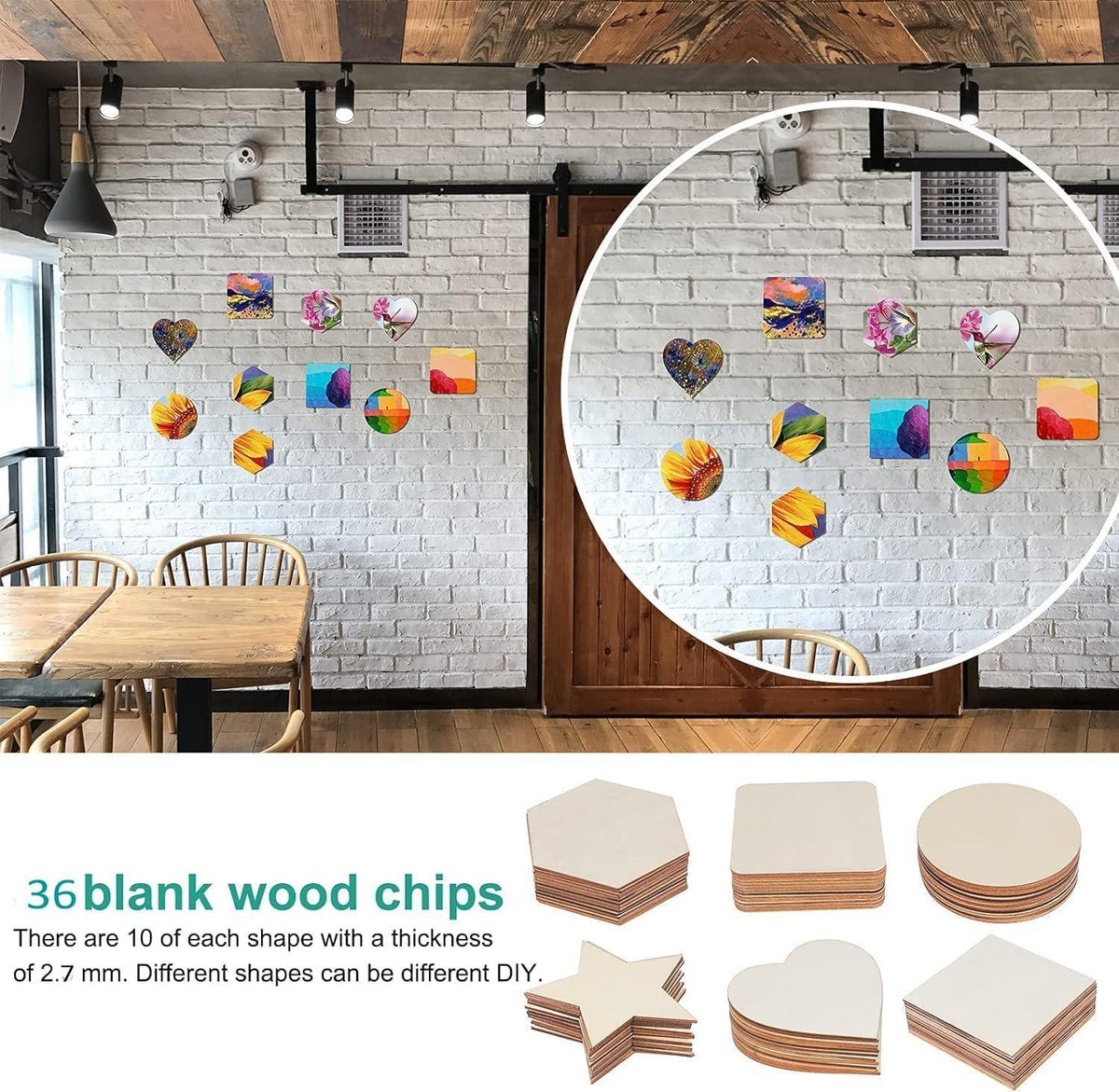 Haoser Pack of 20 Blank Wooden MDF Square Coaster for Craft Painting, DIY Square MDF Boards, MDF Cutouts for Art and Craft (4x4 Inch) - Haoser