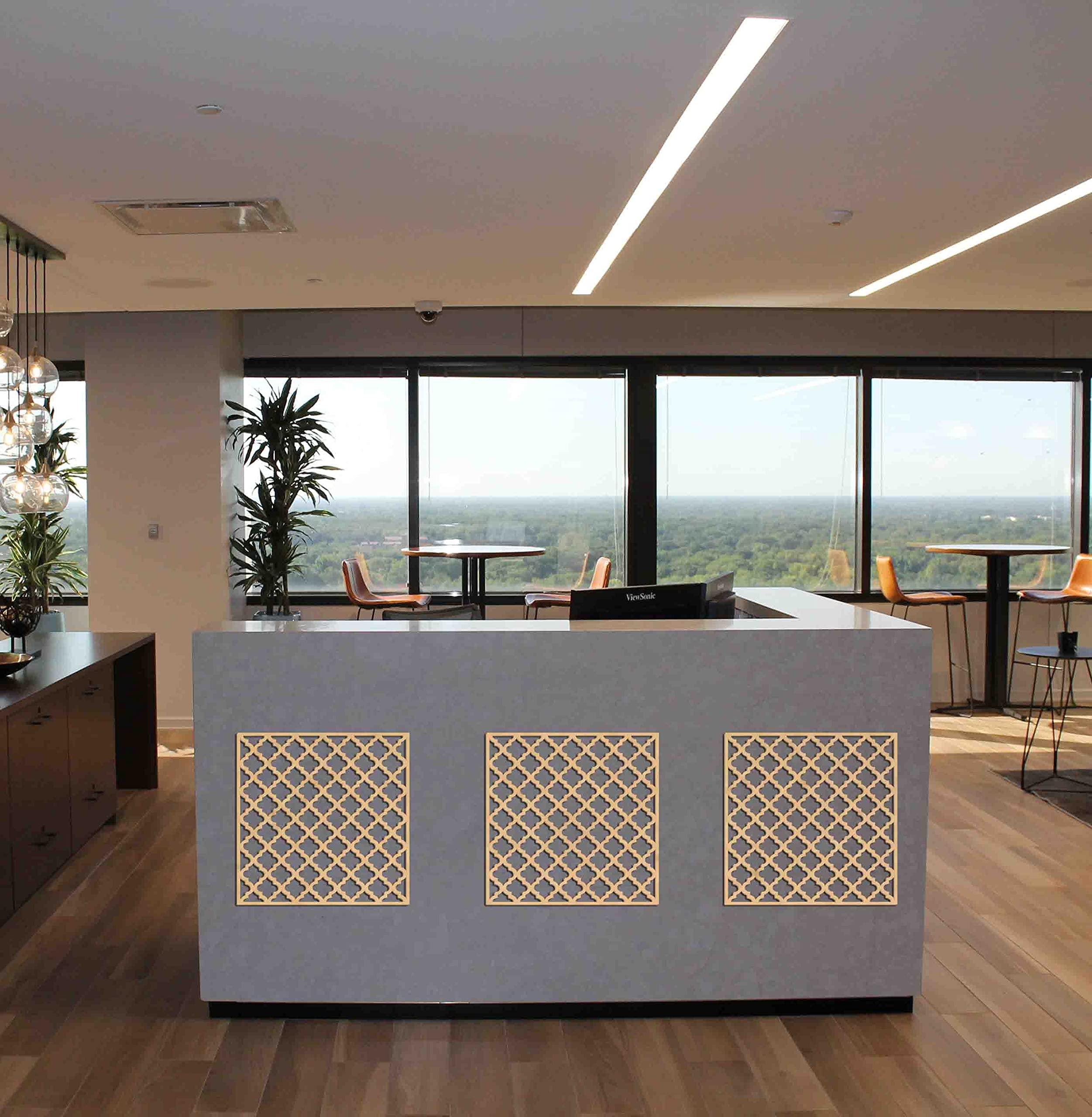 Haoser Birch Ply-3mm Wooden Panel for Room Divider/Partition, Wall Decor Pack of 1 Geometric Laser Cut Carved Panel  (Panle-1) - Haoser