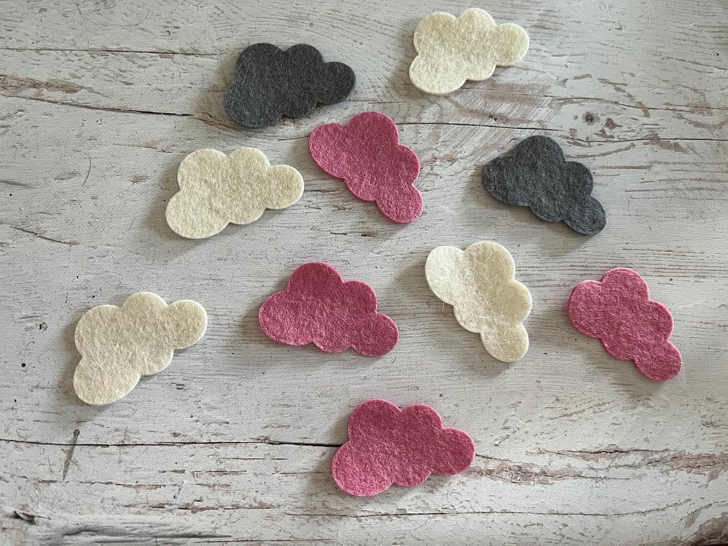 10 Pcs Felt Cloud Die Cuts for DIY Craft & Decoration | Soft Felt Cloud Shapes