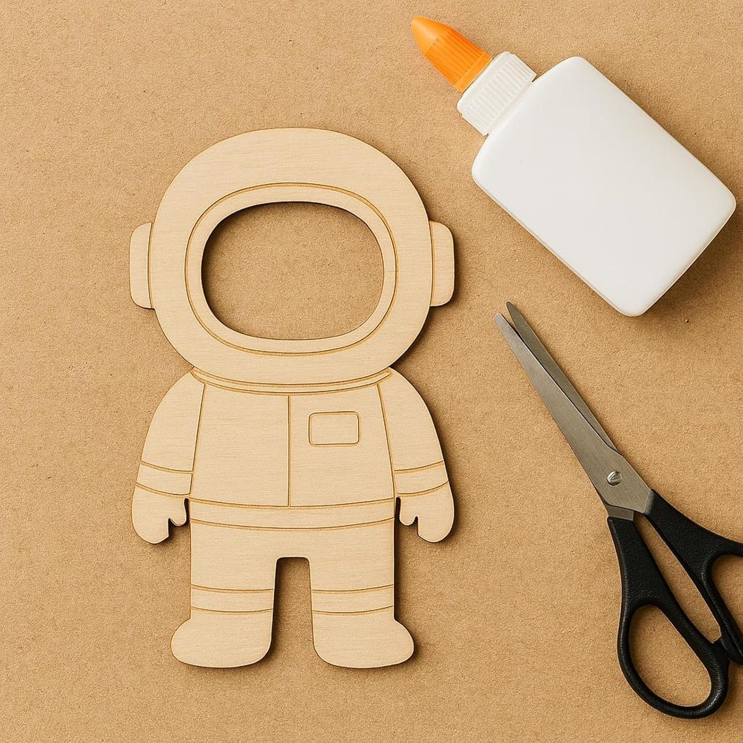10 Pcs Astronaut Wooden Craft Blanks | 4 Inch Pine MDF Space Astronaut Cutouts