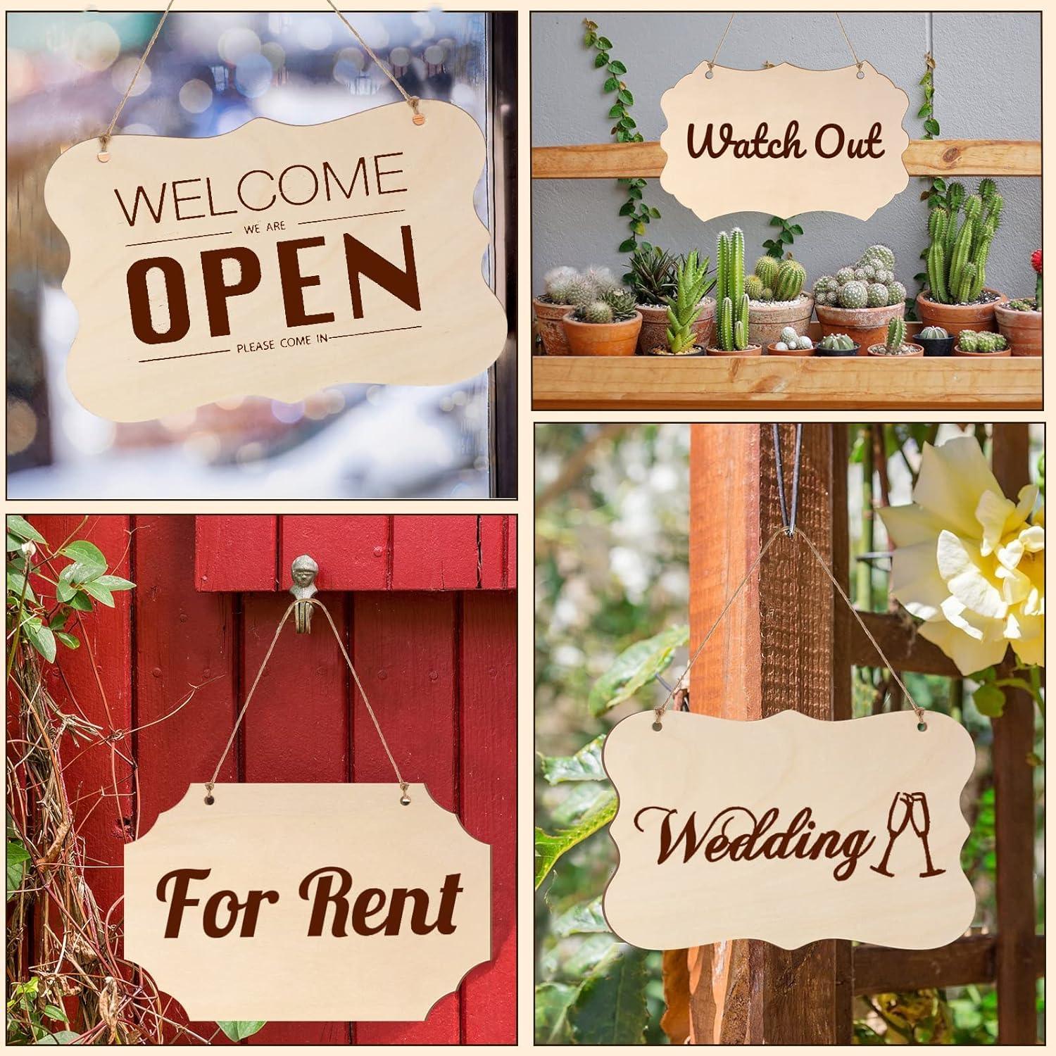 Haoser 15 Pcs Unfinished Wood Sign Blank Wood Blanks Wooden Plaque for Craft Oval Hanging Wood Sign 9 x 6 in Rectangle Shaped Wood Plaque Wood Ornaments Wood Slices for DIY Painting Writing Decoration - Haoser