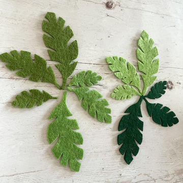 12 Pcs Felt Palm Leaf Die Cuts for DIY Craft & Decoration | Tropical Leaf Felt Shapes